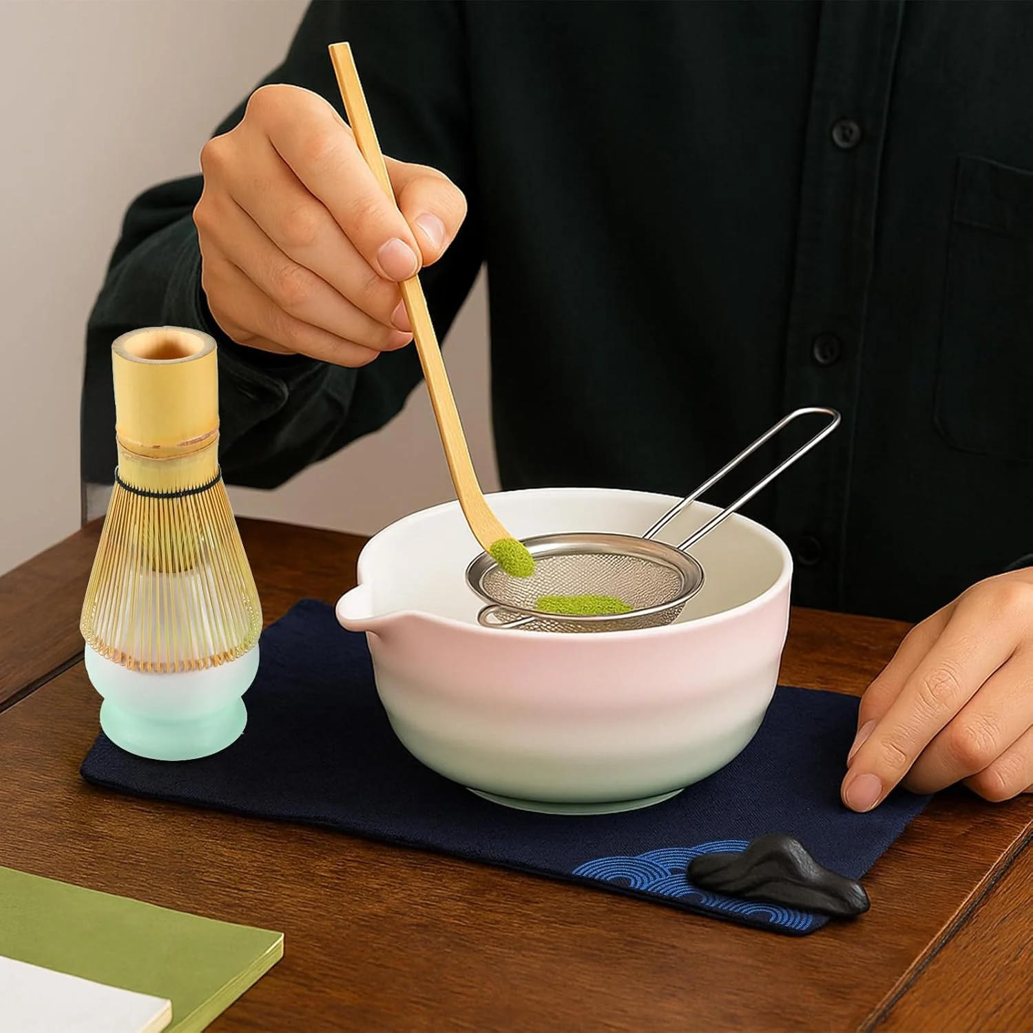 Matcha Set - 8 Stück Matcha Besen Tea Set, Matcha-Schale mit Ausgiesser, Bambus Matcha Whisk, Schauf - Image 2