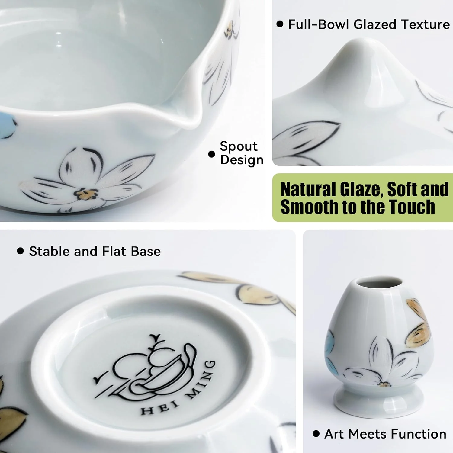 Matcha Set Grau (8-teilig) und Schale mit Ausgiesser, Premium Matcha Tee Set für Matcha Latte Zubere - Image 7