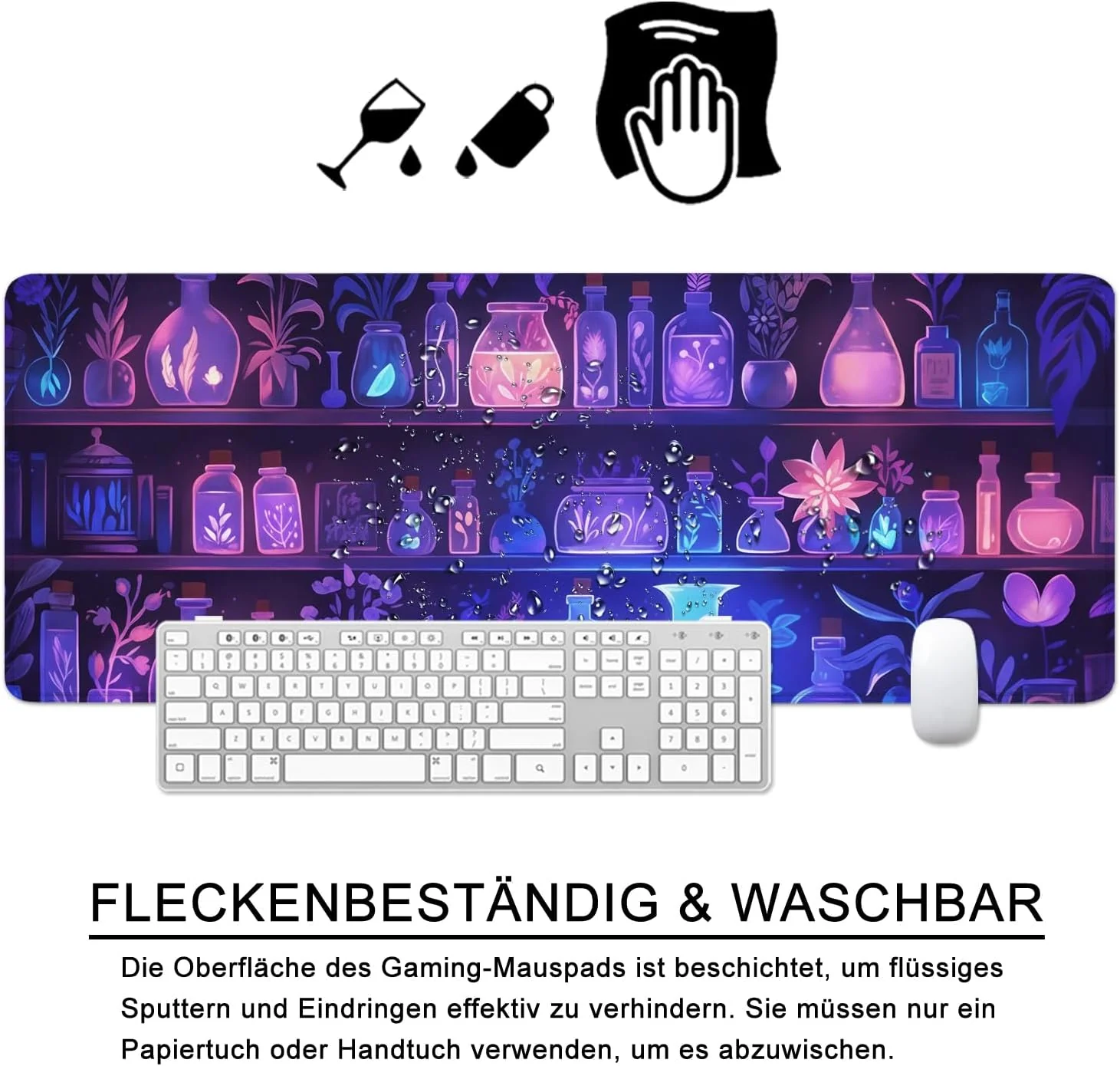 Mauspad Lila Xl Gaming Mousepad Frau Desk Pad Gross Desk Mat Fantasie Bürozubehör Schreibtischunterl - Image 3