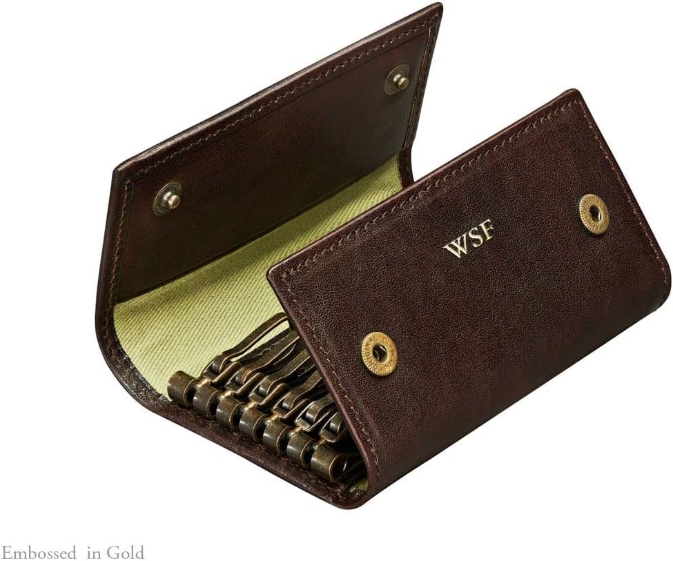 Maxwell Scott Personalisiert Hochwertiges Leder Schlüsseletui LAPO in Dunkelbraun Dark Chocolate Bro - Image 8