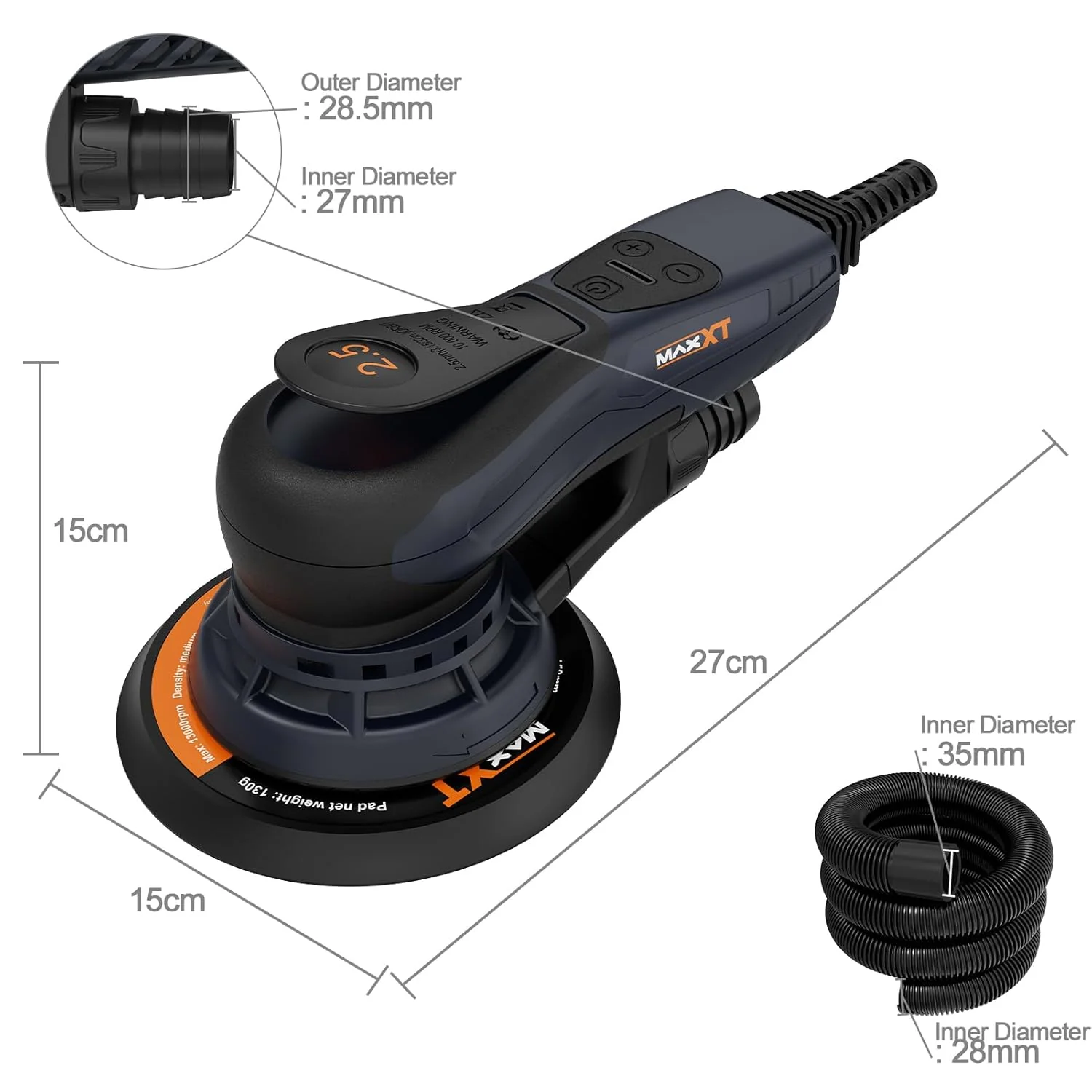 MAXXT Exzenterschleifer 150mm, 6-Zoll-Schleifmaschine, Bürstenlos, 230 Volt, 2,5 mm Exenterschleifma - Image 8