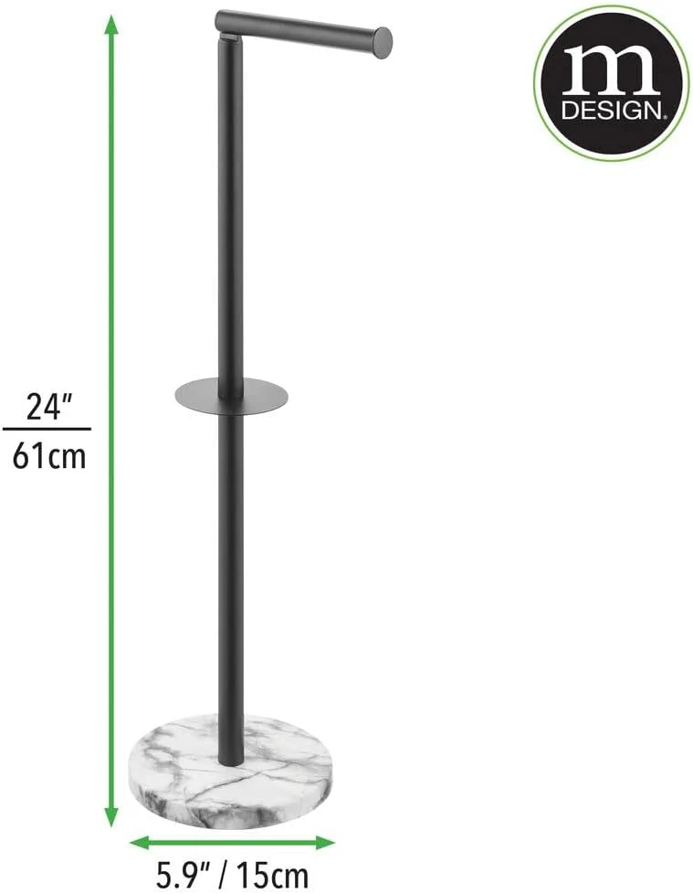 mDesign Toilettenpapierhalter frei stehend – moderner Papierrollenhalter für Badezimmer & Gäste-WC – - Image 5