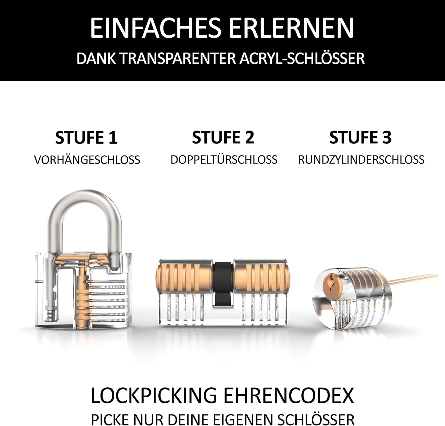 Meistergut DAS ORIGINAL XXL Profi Lockpicking Set mit Deutscher Bildanleitung 24-teilig - Dietrich S - Image 4