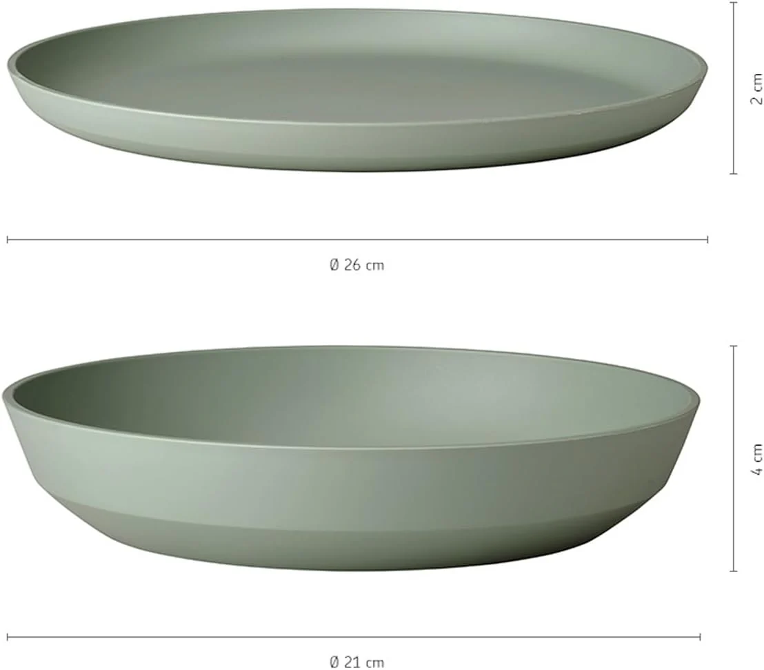 Mepal Tafel-Set 8-teilig Silueta Speiseteller (26 cm) und Suppenteller (21 cm) Outdoor-Geschirr für - Image 5