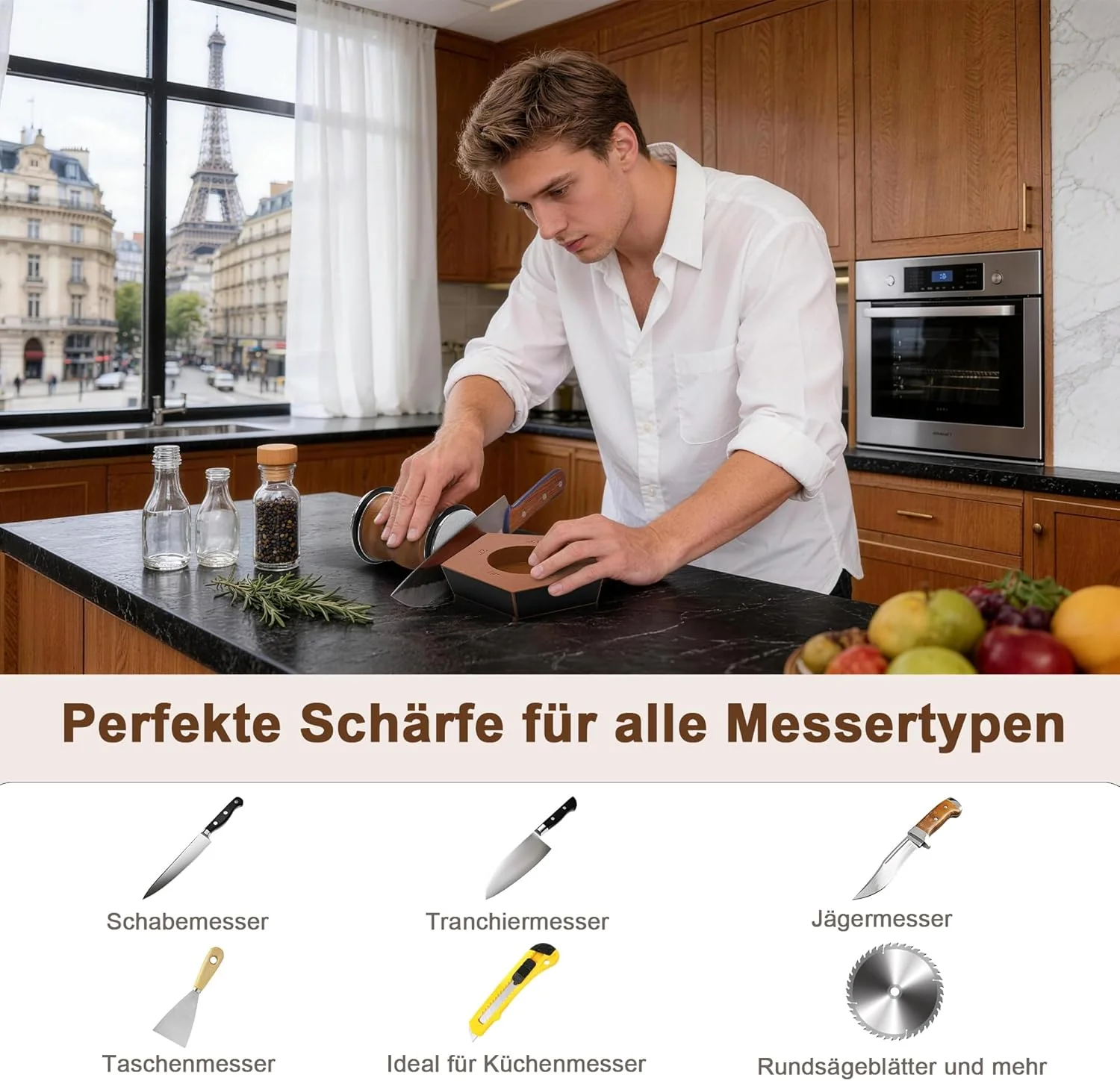 Messerschärfer Profi Mit 12°/15°/17°/19°/22° SchäRfwinkel, Messerschleifer, Knife Sharpener, Schleif - Image 2