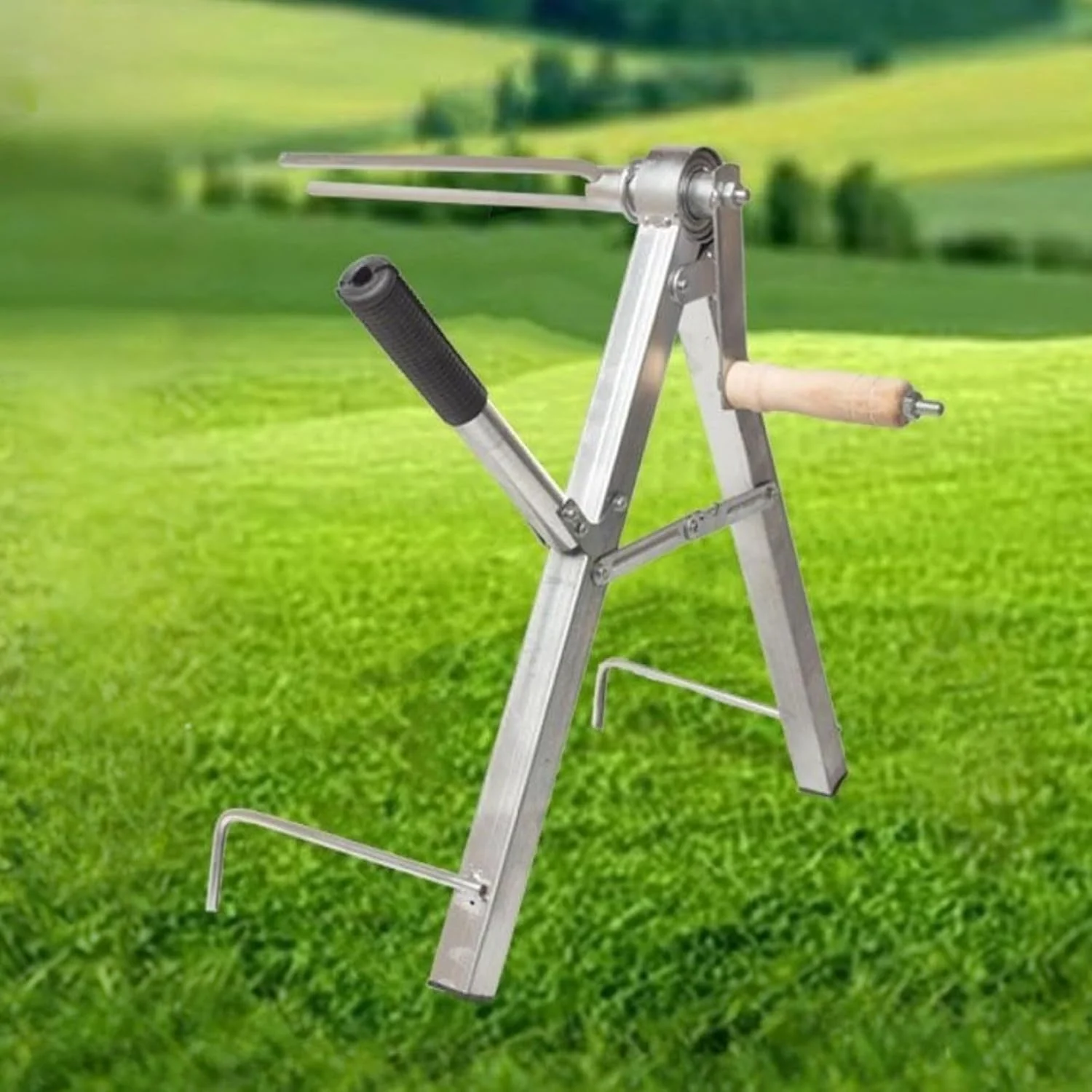 Metall-Schlauchaufroller, faltbar & tragbar (45x20 cm) – Manueller Schlauchwickler für Feuerwehr-Was - Image 2