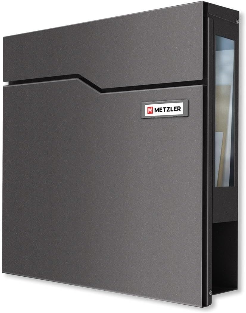 Metzler Briefkasten Eisenglimmer DB703 mit Zeitungsfach & Sichtfenster – Wandbriefkasten pulverbesch - Image 2