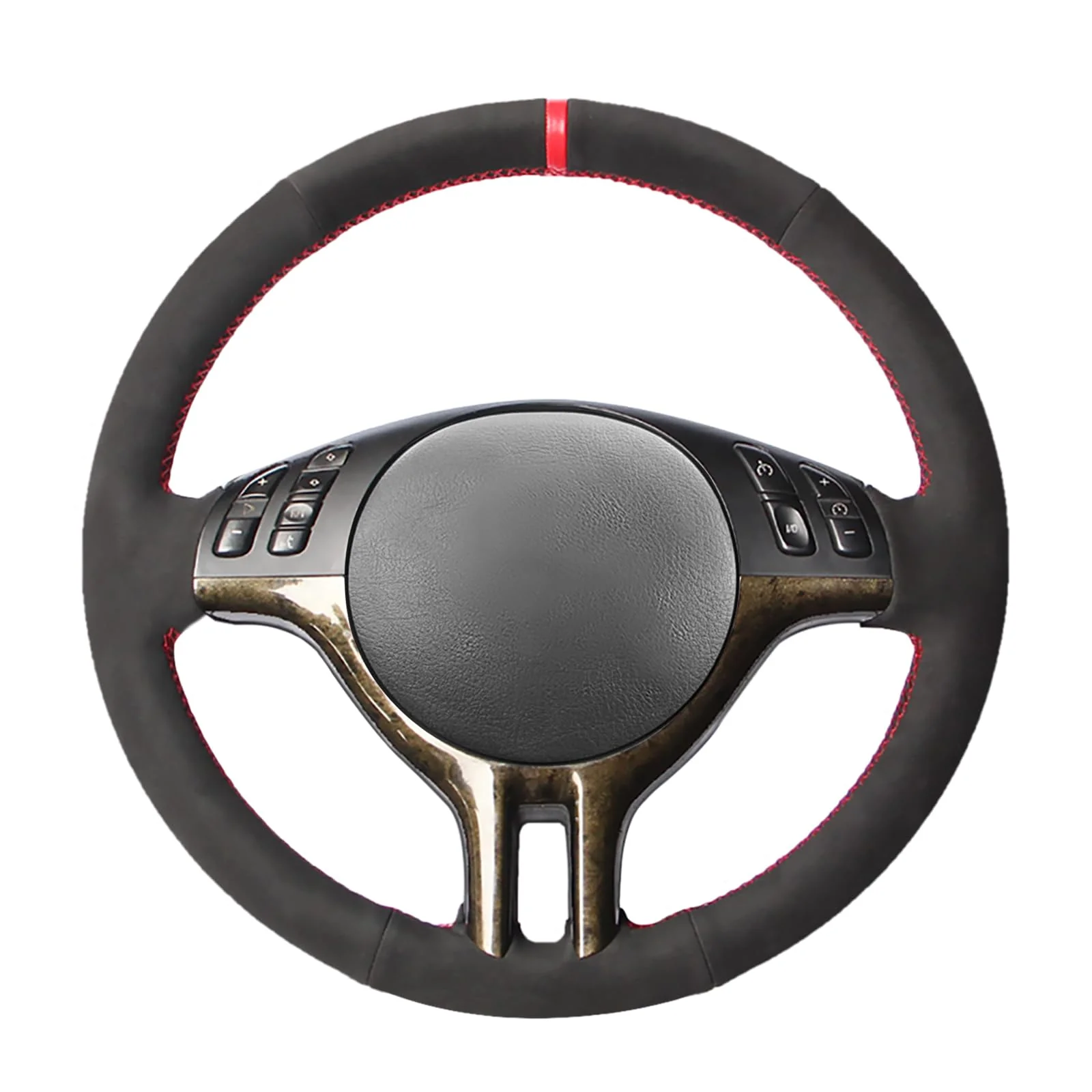 MEWANT Lenkradhülle aus genähtem Leder für BMW 3er E46 E46/5 2000 2001 2002 2003 2001 2005 / X5 E53