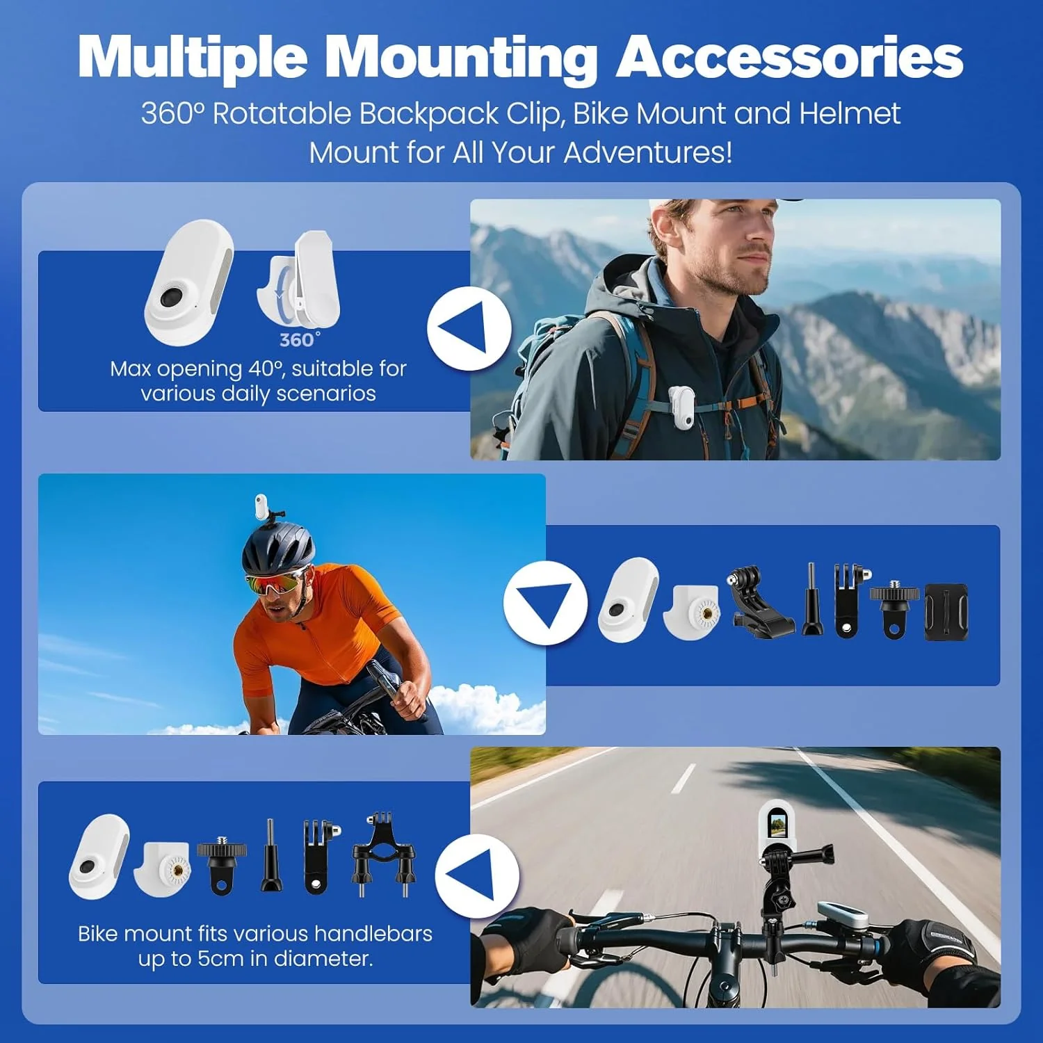 Mini Action Cam 1080P Bodycam mit Batteriefach & 128GB SD-Karte, Helmkamera für Motorrad Fahrrad Spo - Image 2