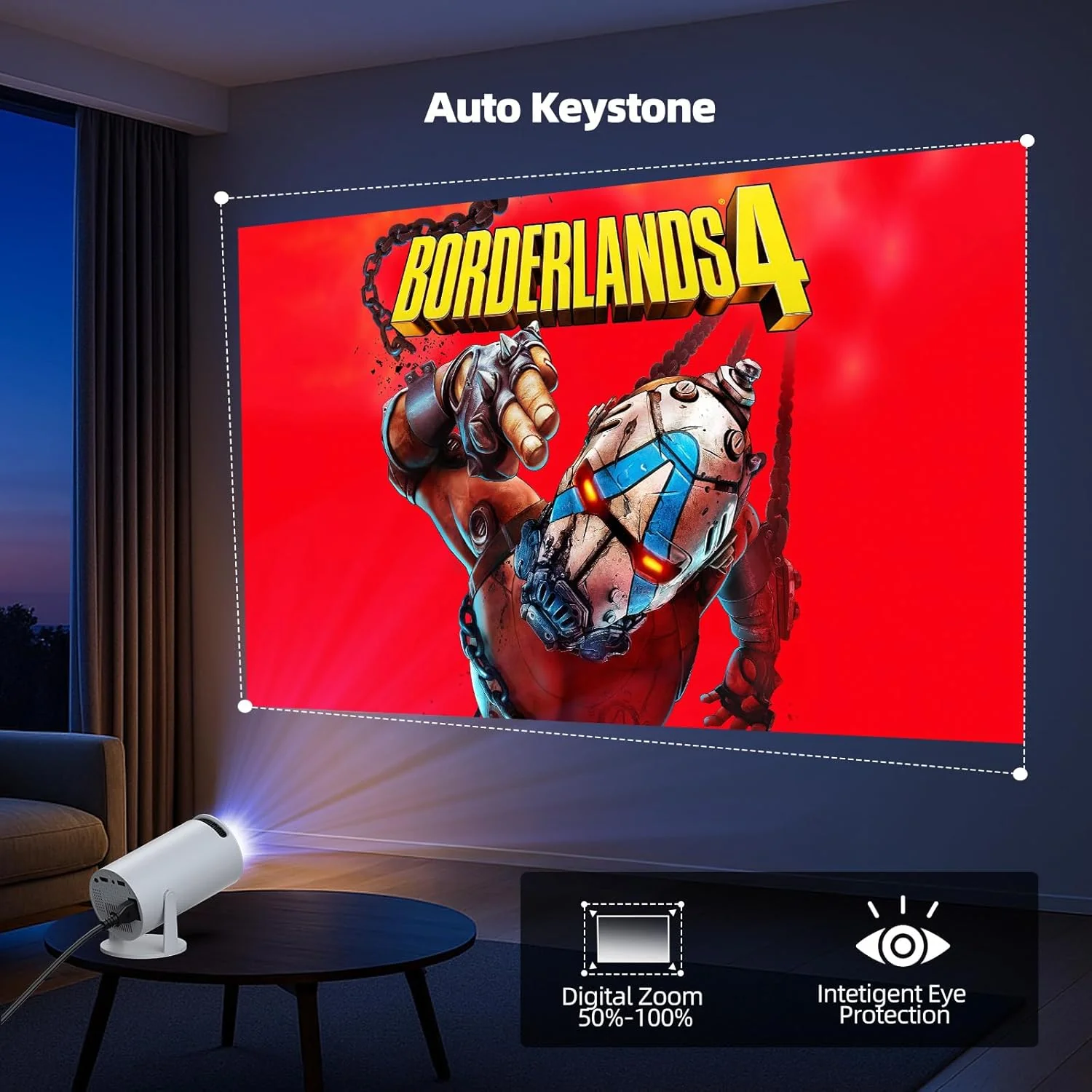 Mini Beamer 4K Projektor, Android TV 11.0 Tragbarer Projektor, Smart Projector mit WiFi 6 & Bluetoot - Image 5