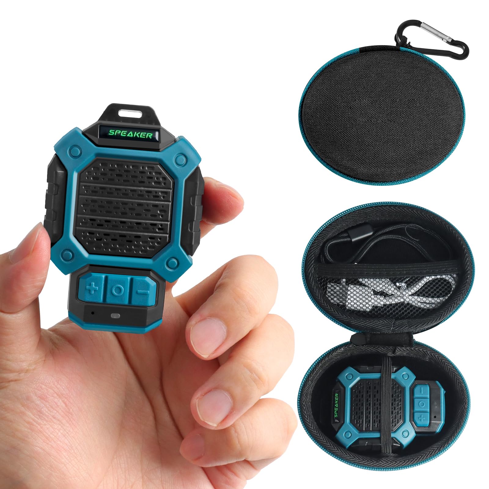 Mini Bluetooth Lautsprecher – Robuster IP56 Speaker mit Clip, Magnet & Trageschlaufe – Staub- & Spri