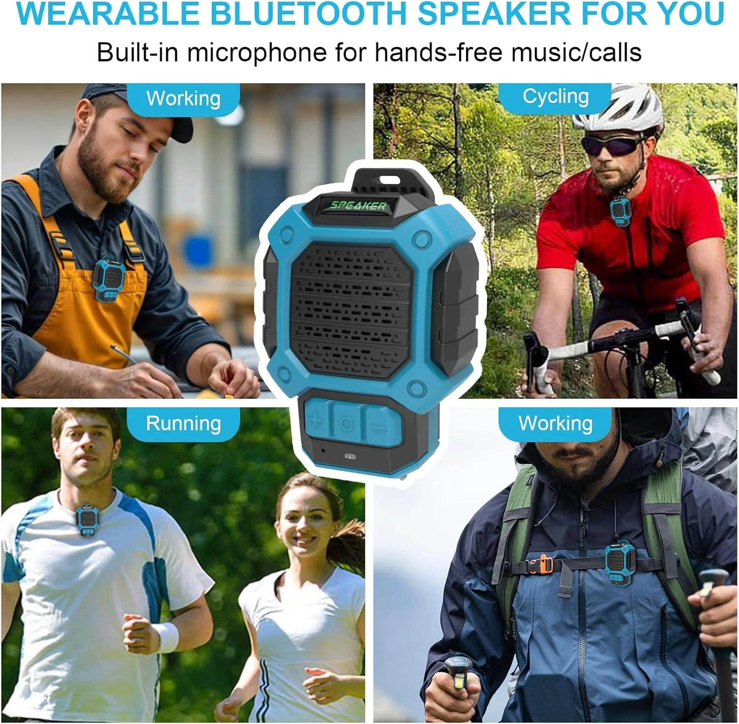 Mini Bluetooth Lautsprecher – Robuster IP56 Speaker mit Clip, Magnet & Trageschlaufe – Staub- & Spri - Image 7