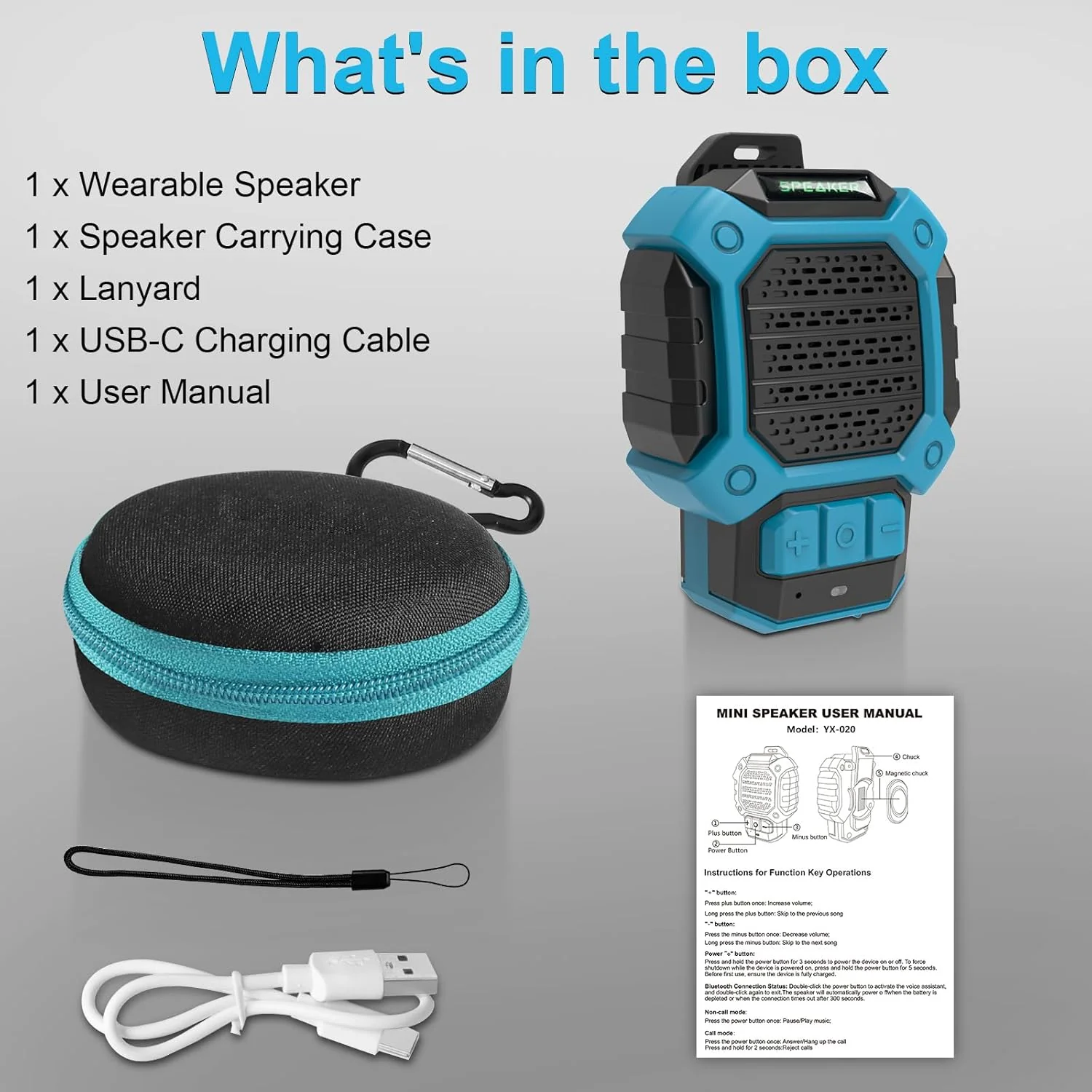 Mini Bluetooth Lautsprecher – Robuster IP56 Speaker mit Clip, Magnet & Trageschlaufe – Staub- & Spri - Image 8