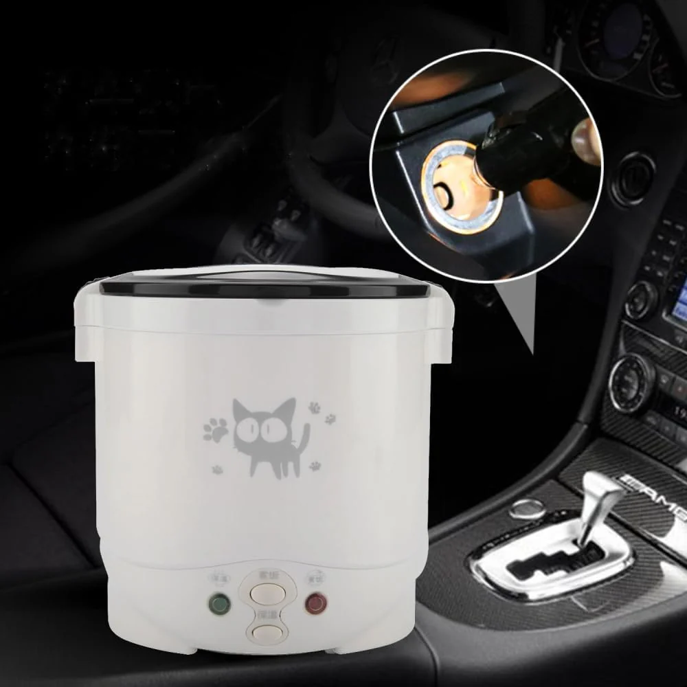 Mini Elektrischer Reiskocher für Auto, 12V, 100W, 1L Kapazität, USB-Anschluss, Tragbarer Dampfgarer - Image 8