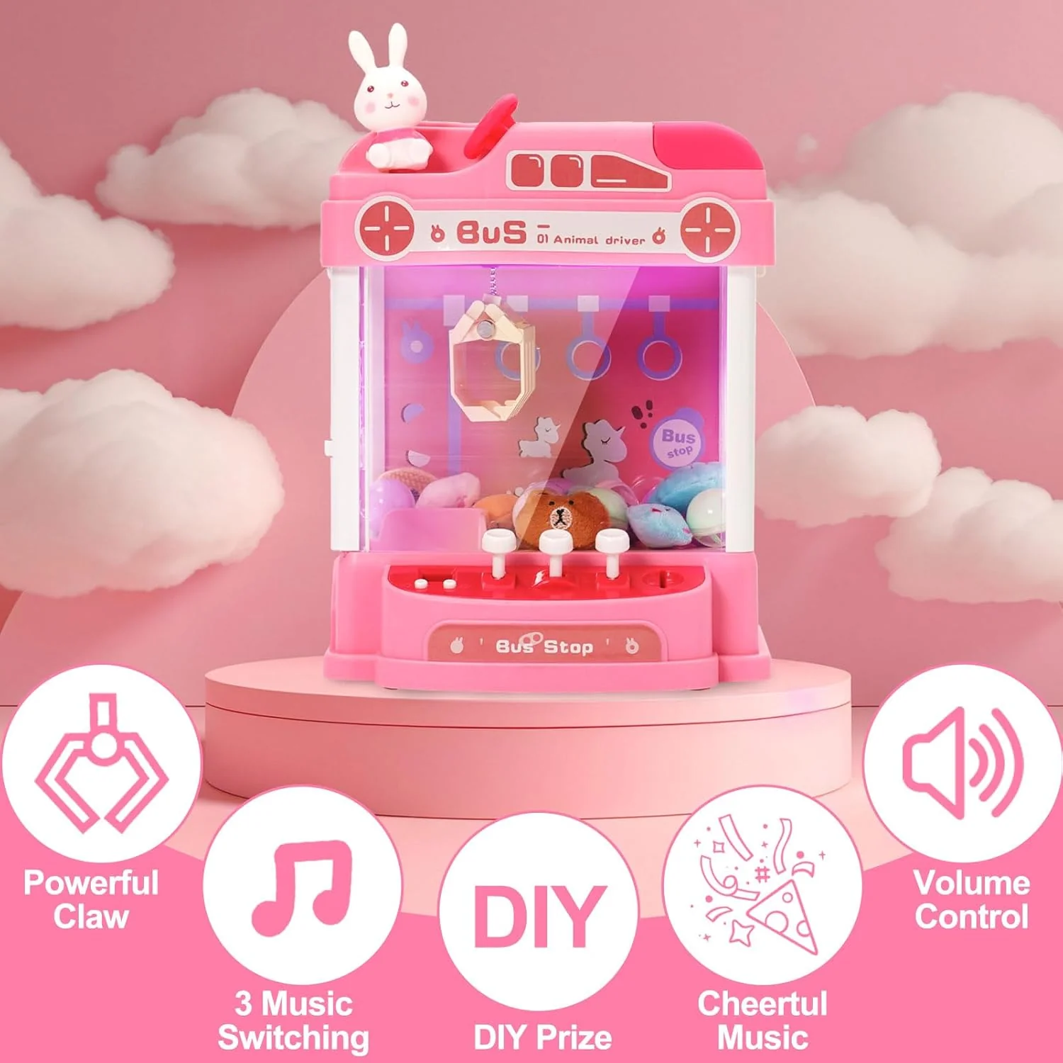 Mini Greifmaschine Candy Doll Mit Lenkrad Gachapon Grabber Süssigkeiten Greifautomat mit Münzschiebe - Image 6