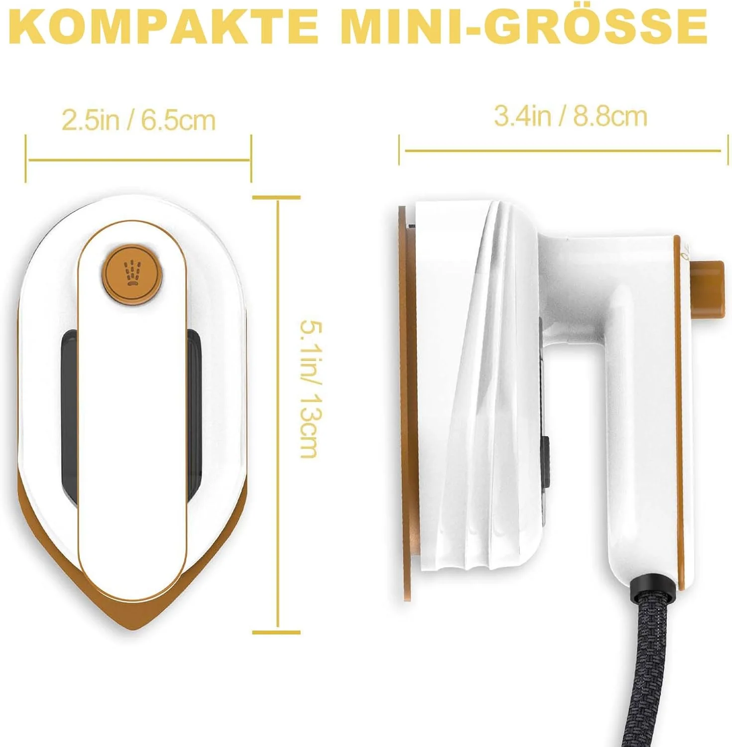 Mini Handbügeleisen, 2 in 1 180°Schwenkbar Faltbares Tragbarer Reisebügeleisen für Bekleidung, Steam - Image 6