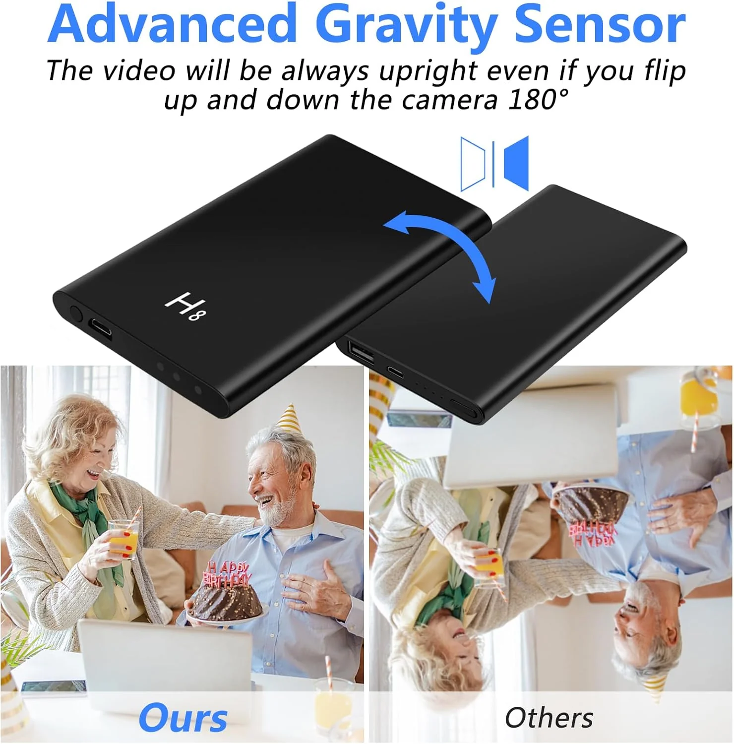 Mini Kamera, 1080P HD Powerbank Kleine Kamera, 5000mAh Micro Videokamera Akku Kamera mit Gravitation - Image 2