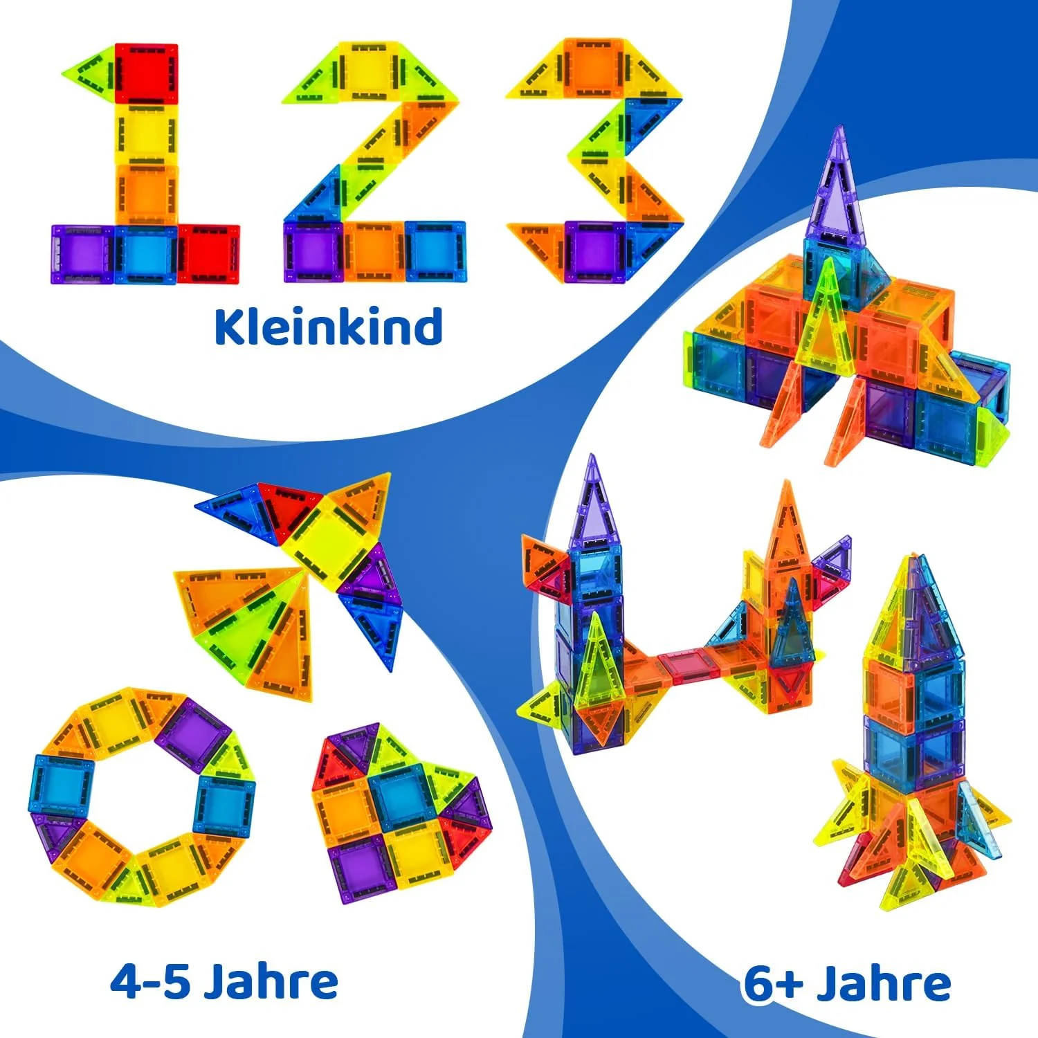 Mini Magnetische Bausteine – 38 Teile Reise-Set im Metallkoffer, Kompatibel mit 7,5 cm Magnetbaustei - Image 6