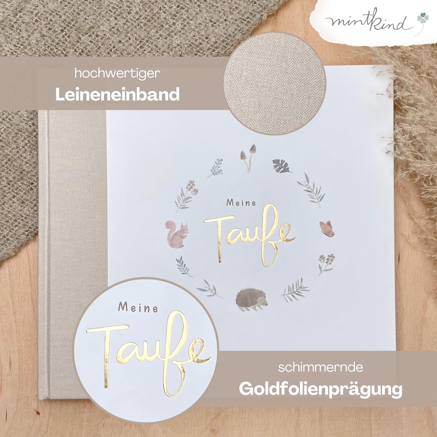 mintkind® Gästebuch Meine Taufe Wald I für Junge & Mädchen | Taufbuch, Taufgeschenk, Taufalbum, Erin - Image 3