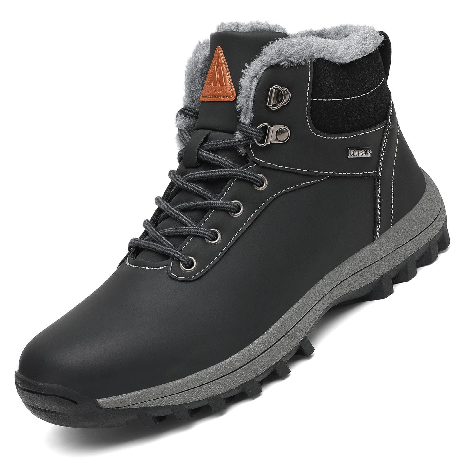 Mishansha Warme Gefüttert Winterschuhe Herren Damen Wasserabweisend Winterstiefel Wanderschuhe Gr.36