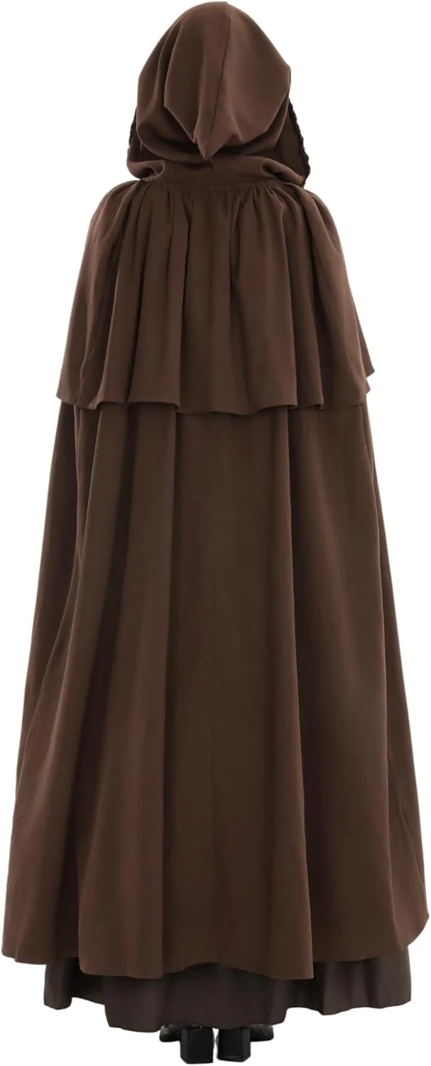 Mittelalter Umhang Damen mit Kapuze – Halloween Cape Vampir Kostüm Hexe Frauen Umhang Schwarz Vampir - Image 8