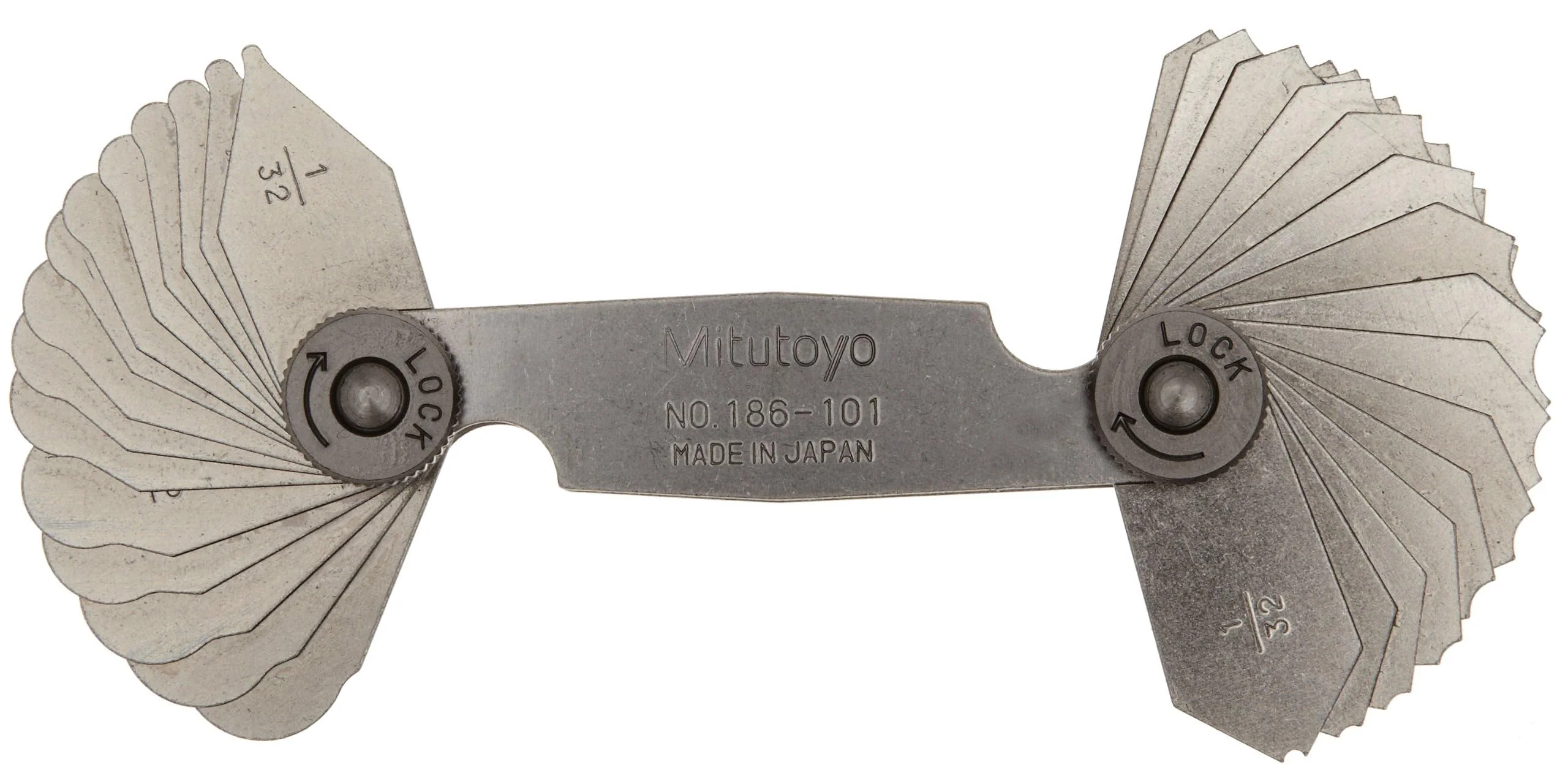 Mitutoyo 186–101 Radius Gauge, 1/81,3 cm-1/10,2 cm Serie