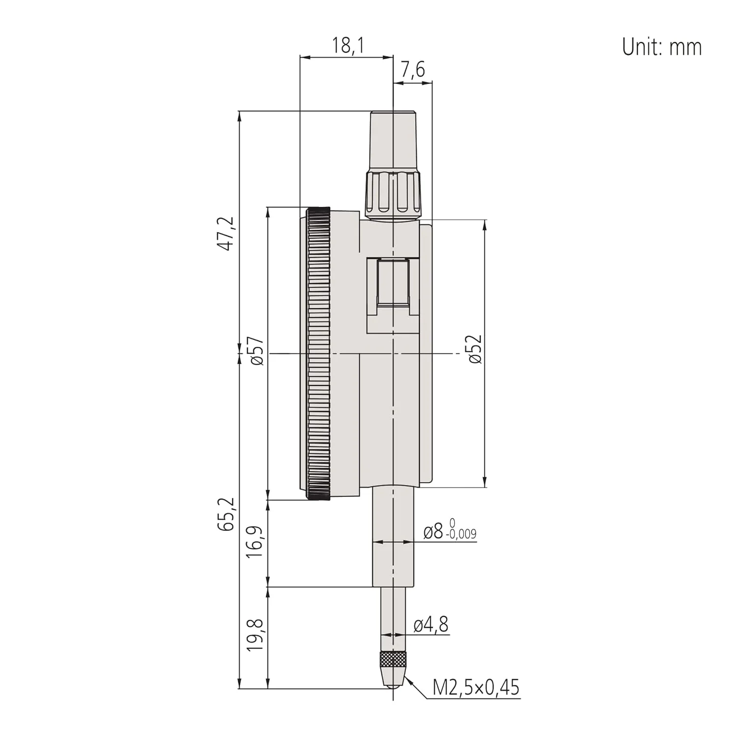 Mitutoyo Messuhr, flacher Abschlussdeckel, ISO Ausführung, Stossgeschützt, 10 mm, 0,01 mm - Image 2