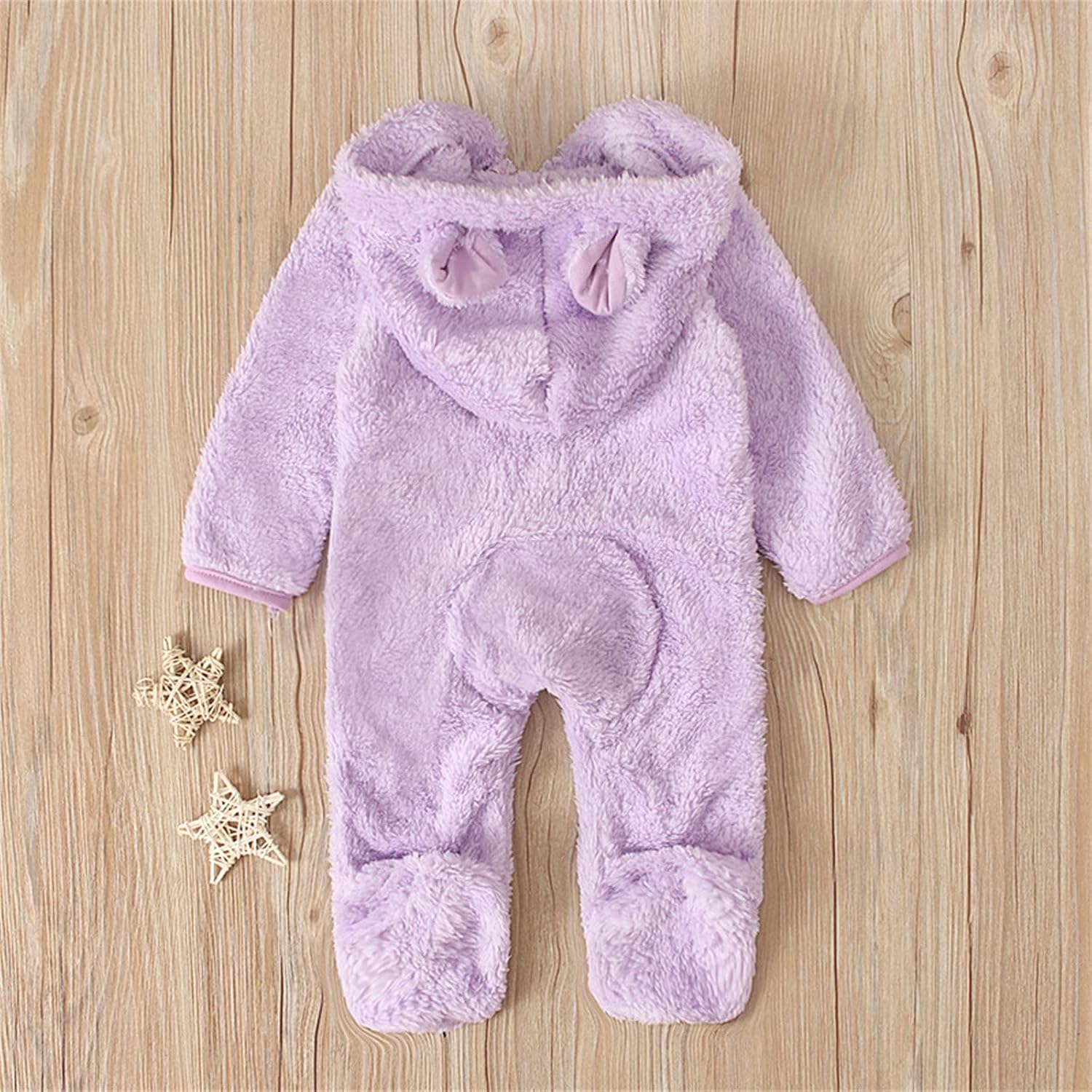 MNSWR Ohrenfüssiger Säuglingsoverall mit Kapuze Mädchen Babymantel Strampler Jungen Fleece Jungen St - Image 6