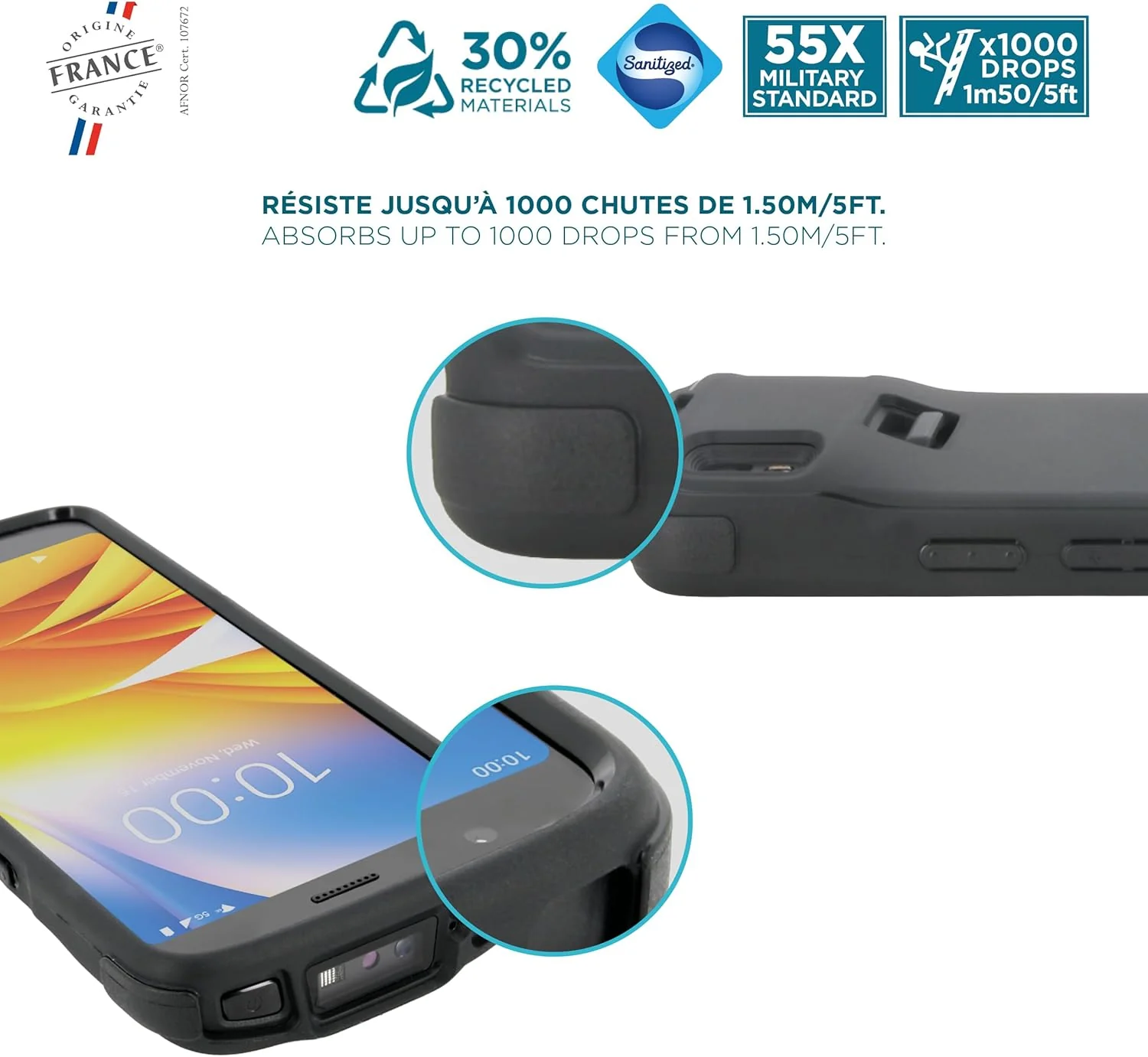 Mobilis Robustes Gehäuse für Zebra TC22 – TC27 Mobile Computer - Vollständige Rückabdeckung - Stossf - Image 4