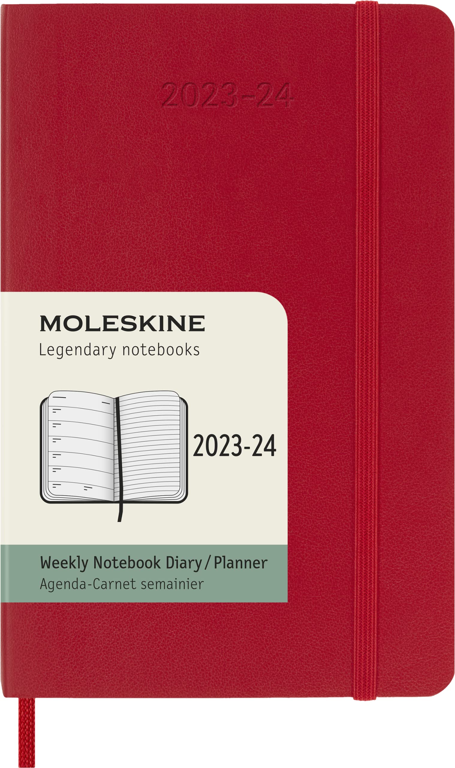 Moleskine Wochenplaner 2023-2024, 18-Monats-Agenda, Akademisches Tagebuch, Wochenagenda mit weichem