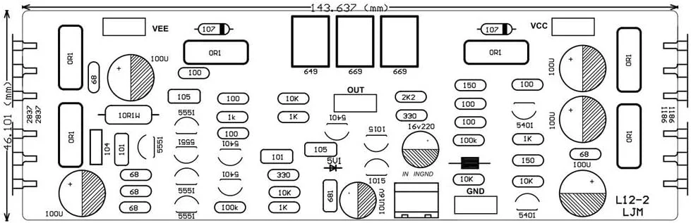 Mono Class AB L12-2 Leistungsverstärker Baugruppe 120W + -55V ohne Kühlkörper - Image 3