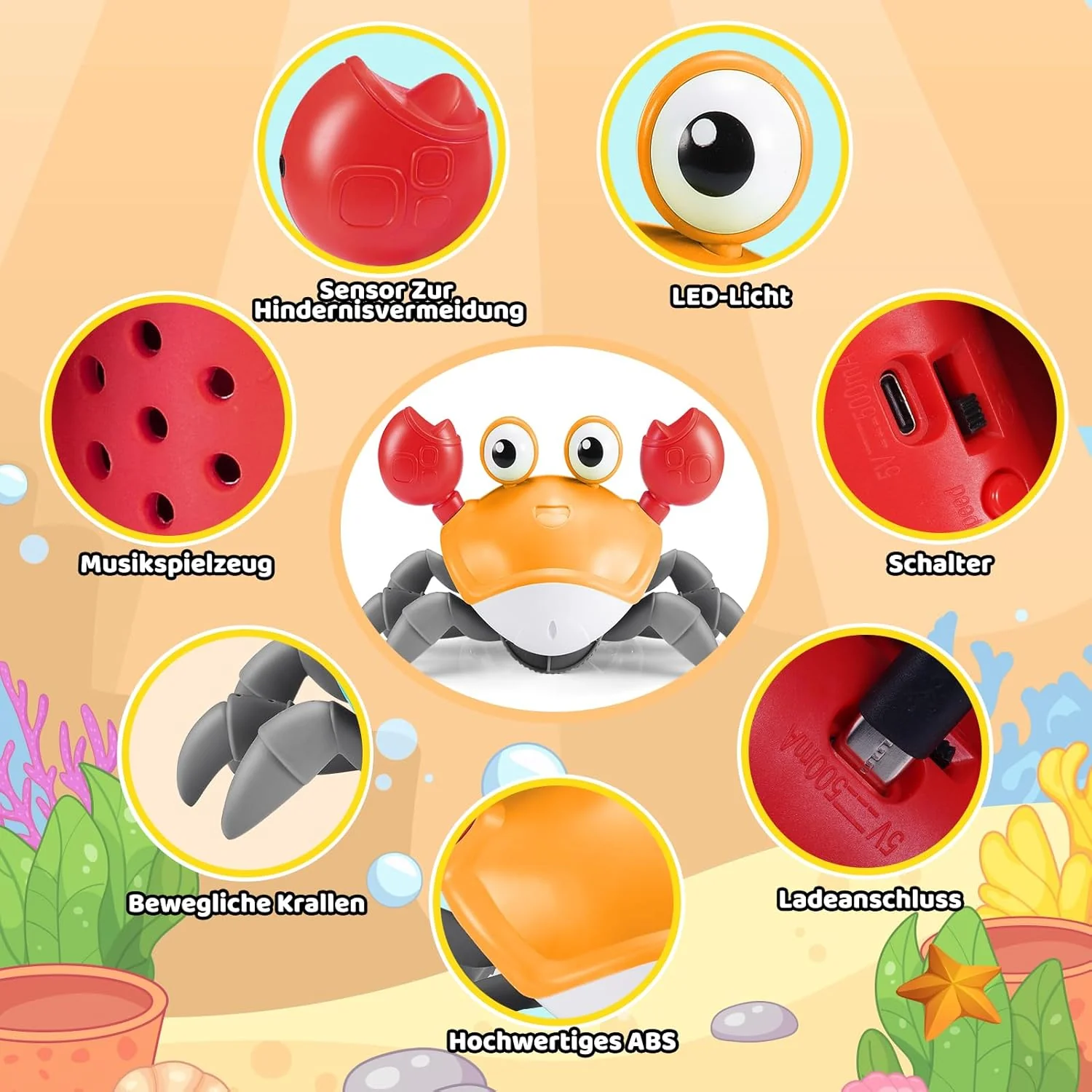 Montessori Baby Spielzeug 6-12 Monate, Krabbelnde Krabbe 1-4 Jahre Mädchen Geschenk, Krabbelspielzeu - Image 6