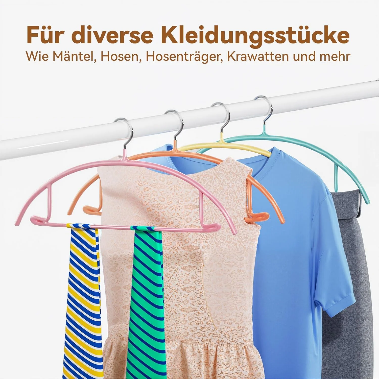 MOPUP Kleiderbügel, 14er-Pack, Pulloverbügel ohne Schulterwulst, 42 cm breite, robuste Kleiderbügel - Image 8