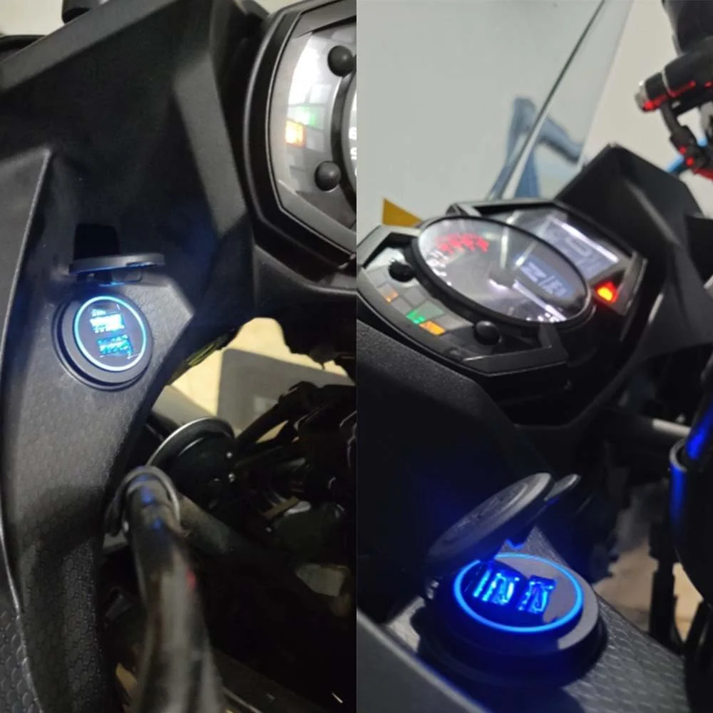 MOQIAOSEIKO Motorrad Ladegeräte Dual USB Ladegerät mit Relais Batterieladegerät für Kawasaki Versys6 - Image 8