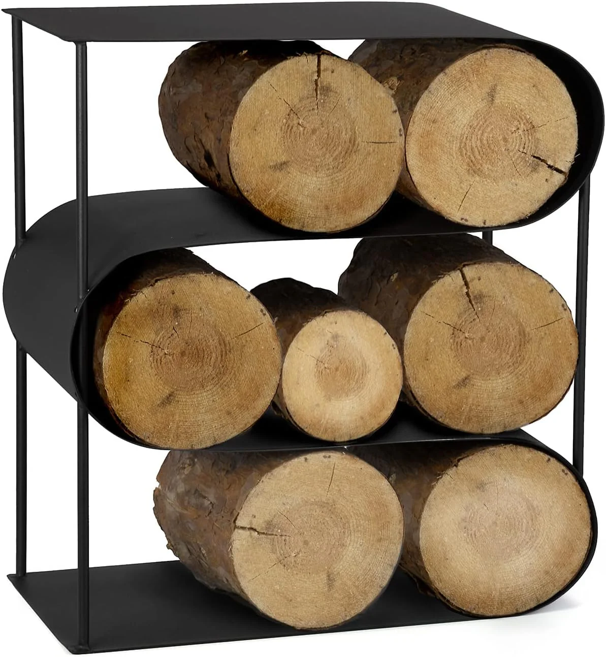 Moritz Metall Kaminholzregal Doppelte S Form Brennholzregal Feuerholzregal Stapelhilfe Holzhalter Ka - Image 2