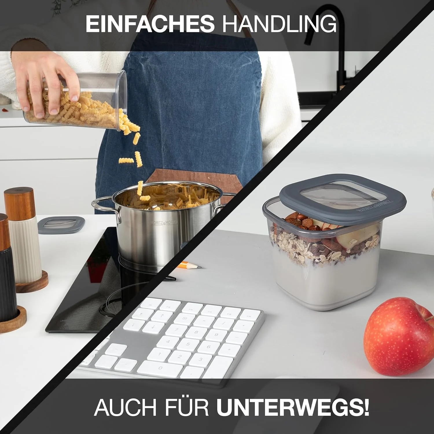 Moritz & Moritz 12er Set Vorratsdosen mit Deckel Luftdicht - Lebensmittelecht für Lebensmittelaufbew - Image 5