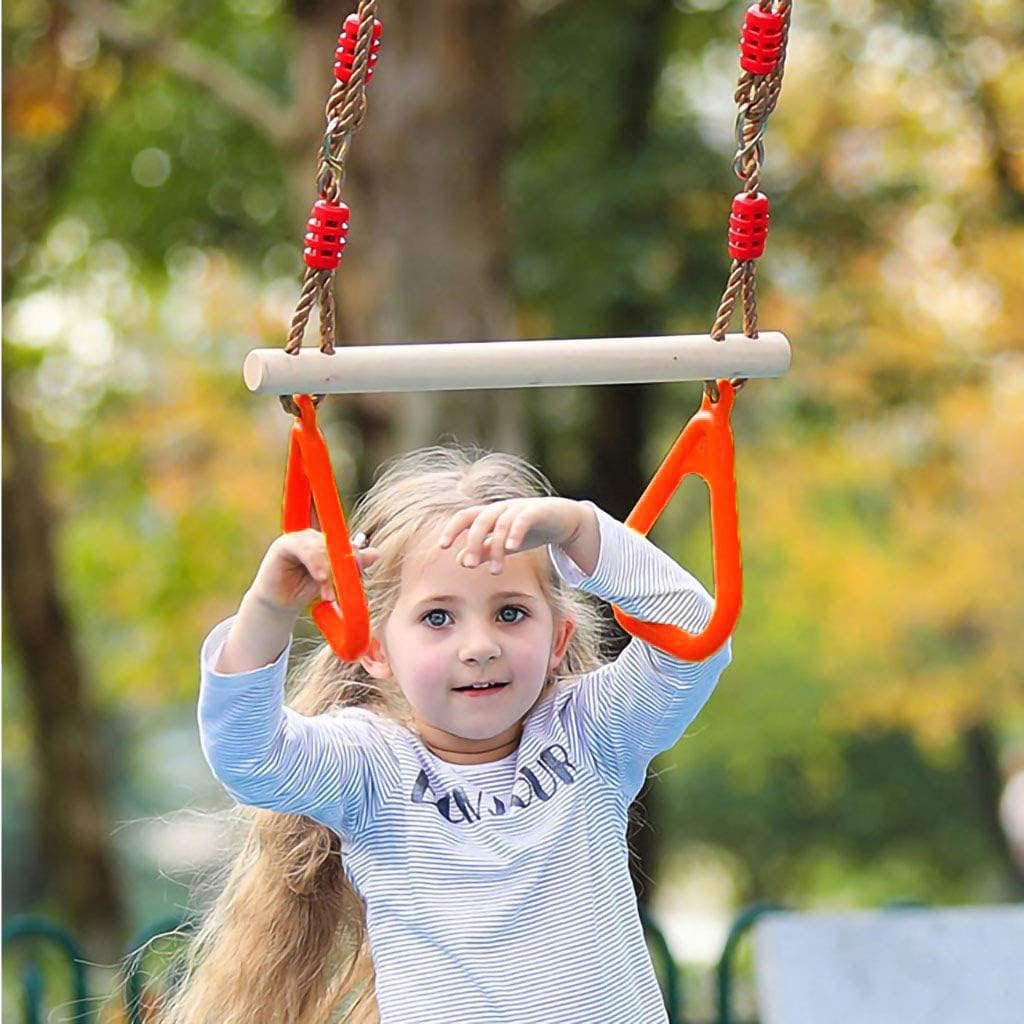 Morwealth Multifunktions Kinderholz Trapeze Schaukel mit Kunststoffringen Turnringe Ringe zum Aufhän - Image 7