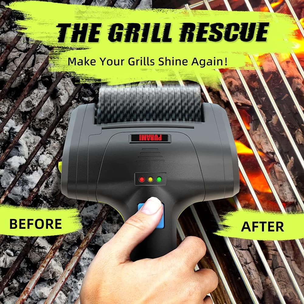 Motorisierte Grillbürste PURAMI Safe Grillen Rescue Geschenk No Shedding Bristles, 360° Rotating Cle - Image 3