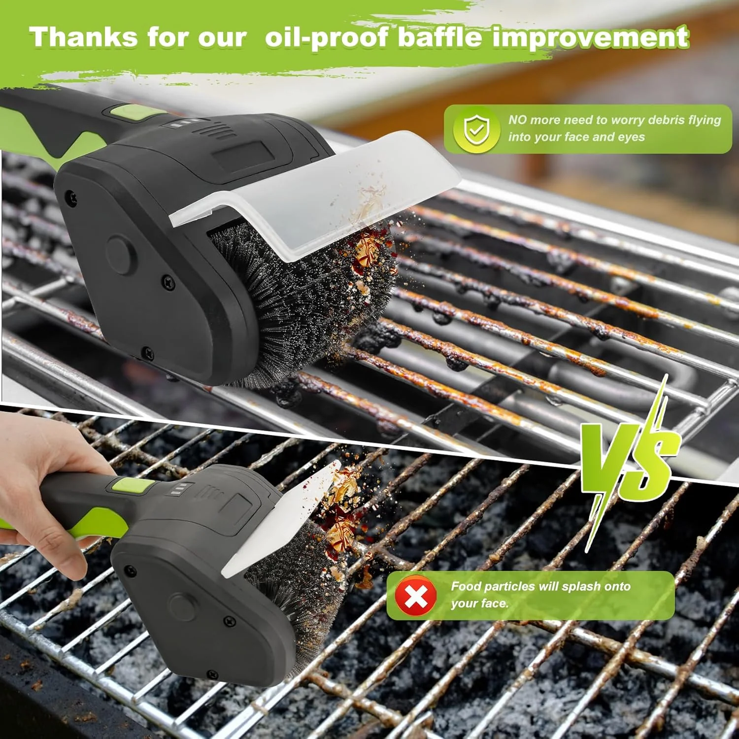 Motorisierte Grillbürste PURAMI Safe Grillen Rescue Geschenk No Shedding Bristles, 360° Rotating Cle - Image 4