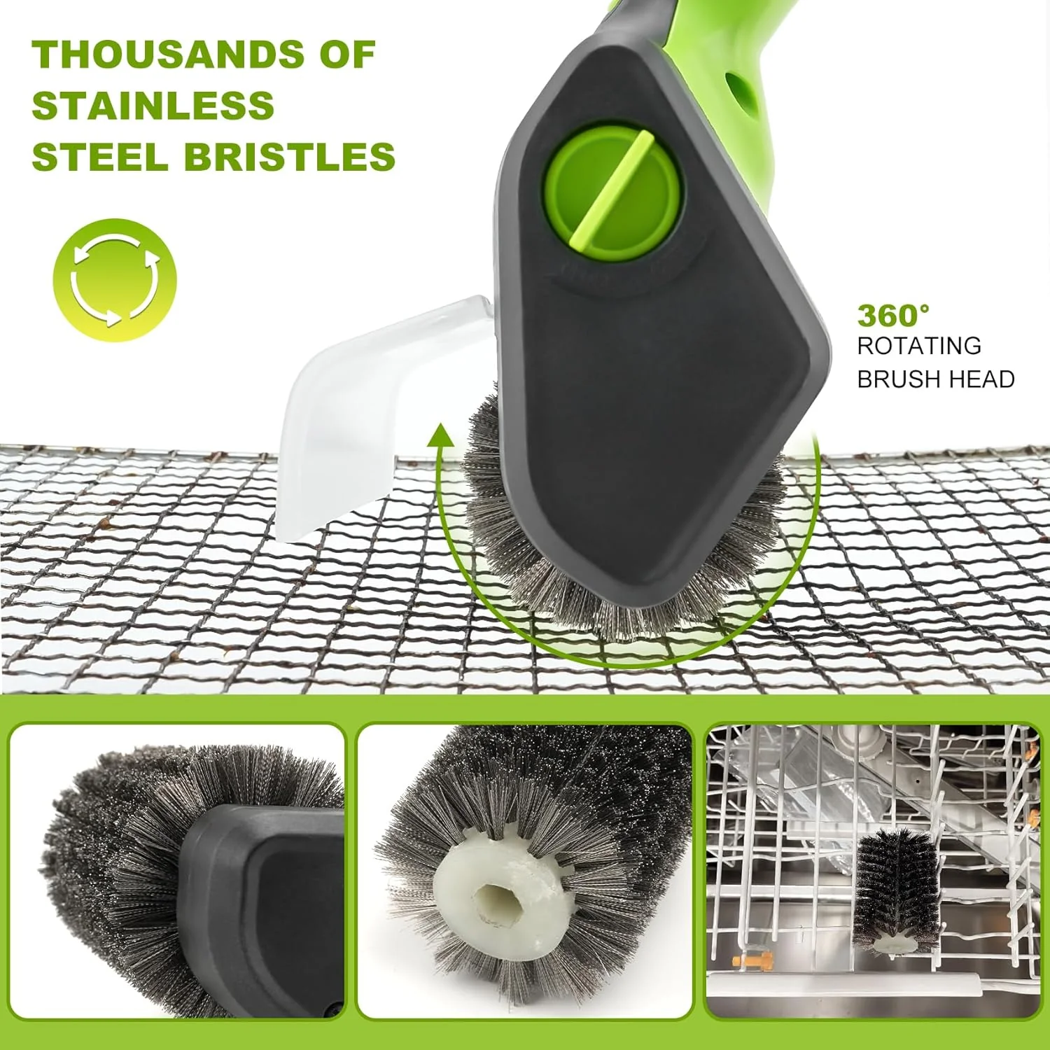 Motorisierte Grillbürste PURAMI Safe Grillen Rescue Geschenk No Shedding Bristles, 360° Rotating Cle - Image 5