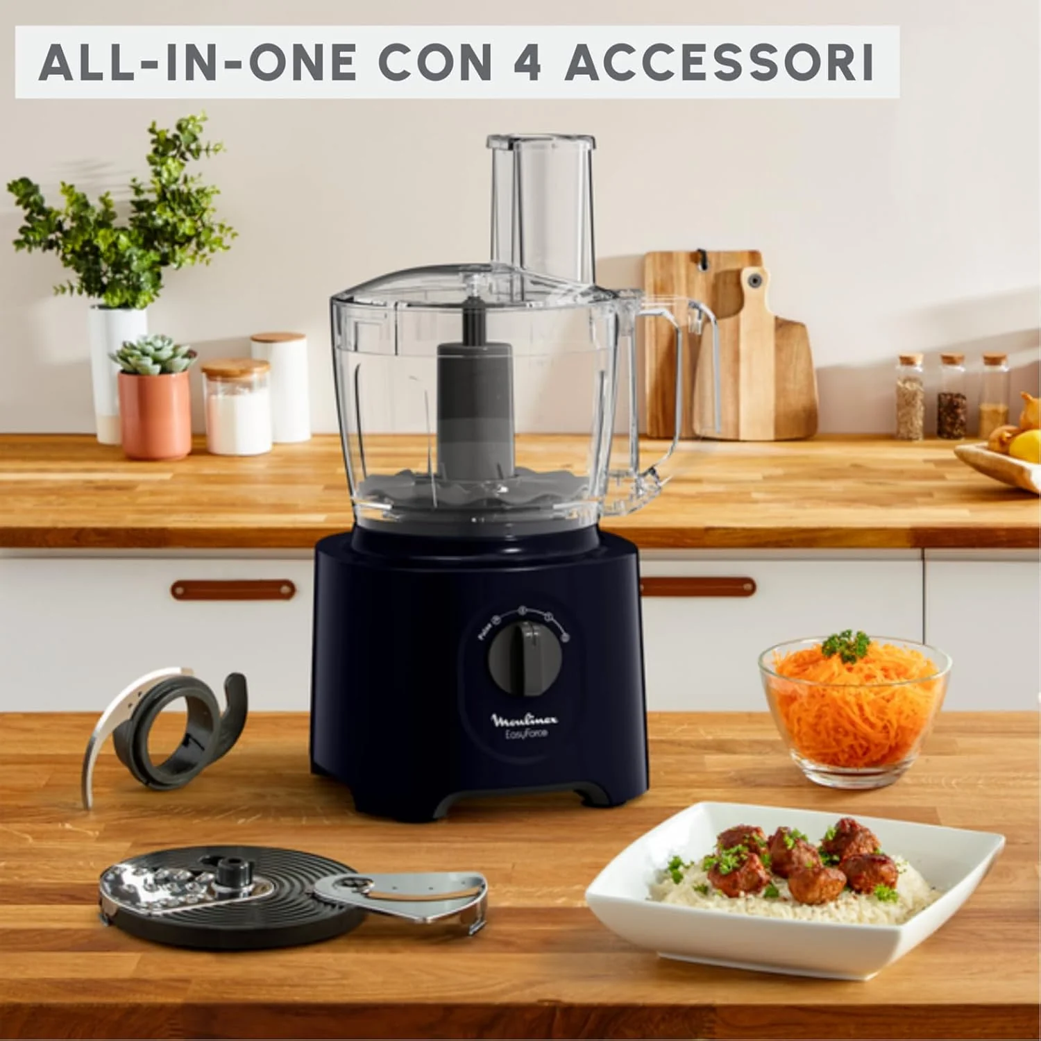 Moulinex Easy Force, Küchenmaschine und Mixer, 4 Zubehörteile, 15 Funktionen, 800 W Leistung, einfac - Image 2