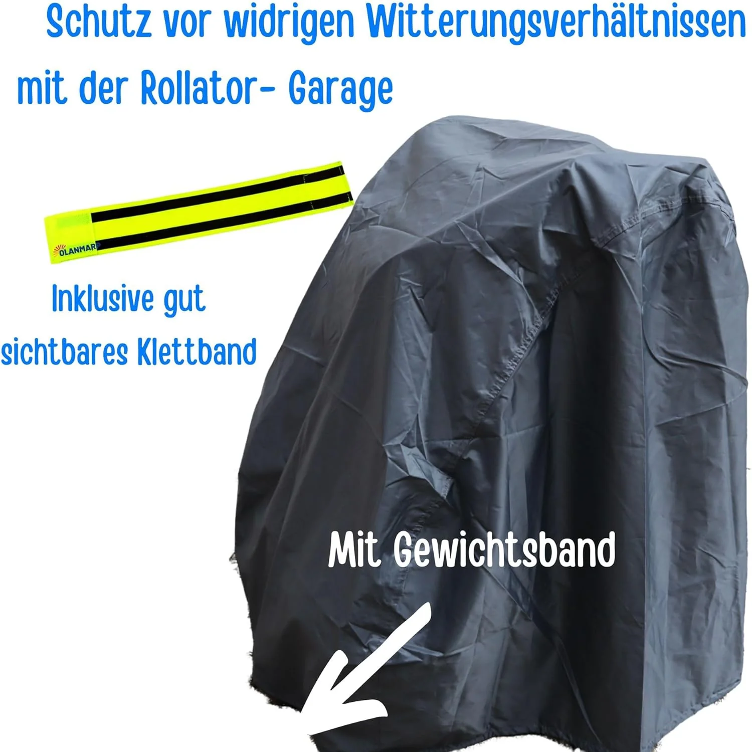 MPB Pieper PREMIUM ROLLATOR GARAGE MIT GEWICHTSBAND + Olanmarp Klettband mit Streifen - Ultimativer - Image 2