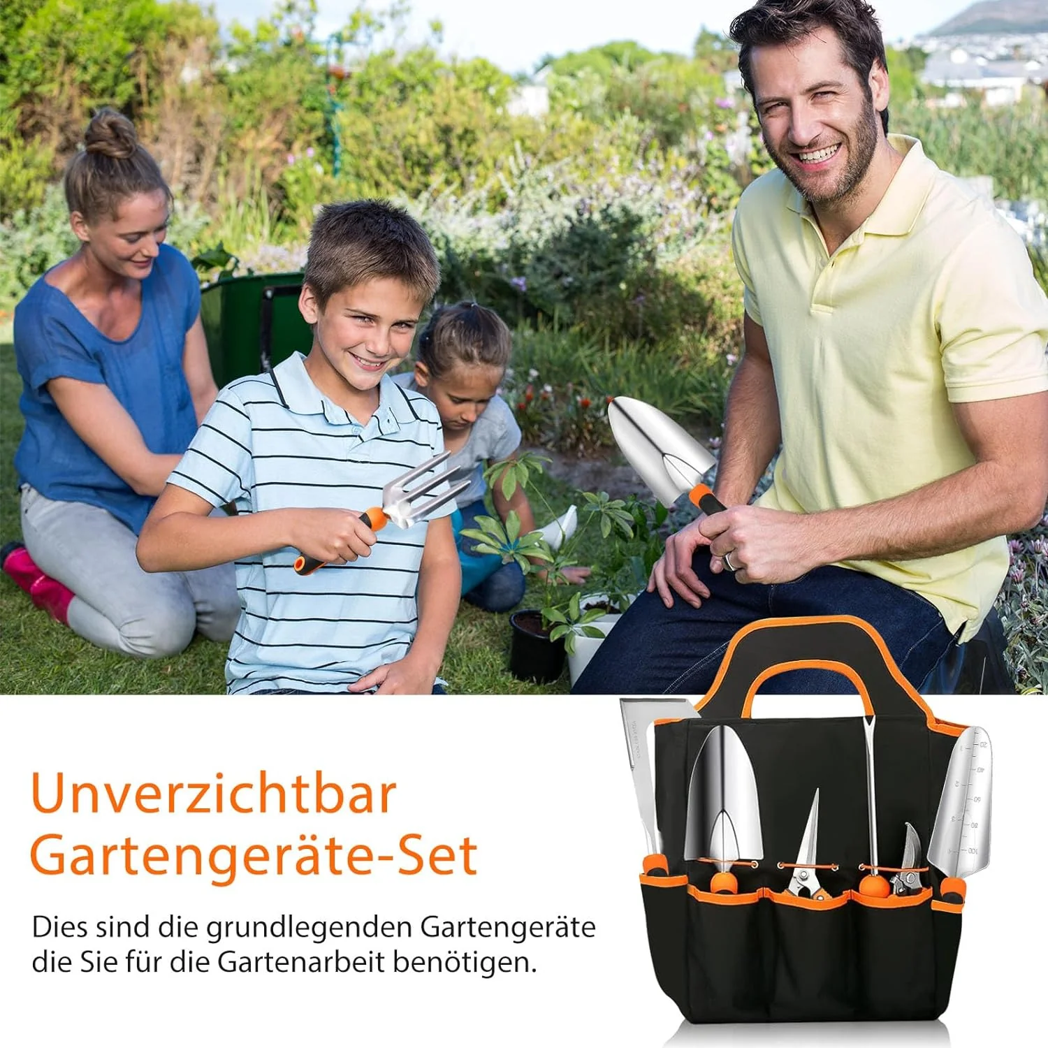 MQHUAYU Gartenwerkzeug Set, 10 Stück Heavy Duty Gartengeräte Set, Gartenset Werkzeug für Gartenarbei - Image 7
