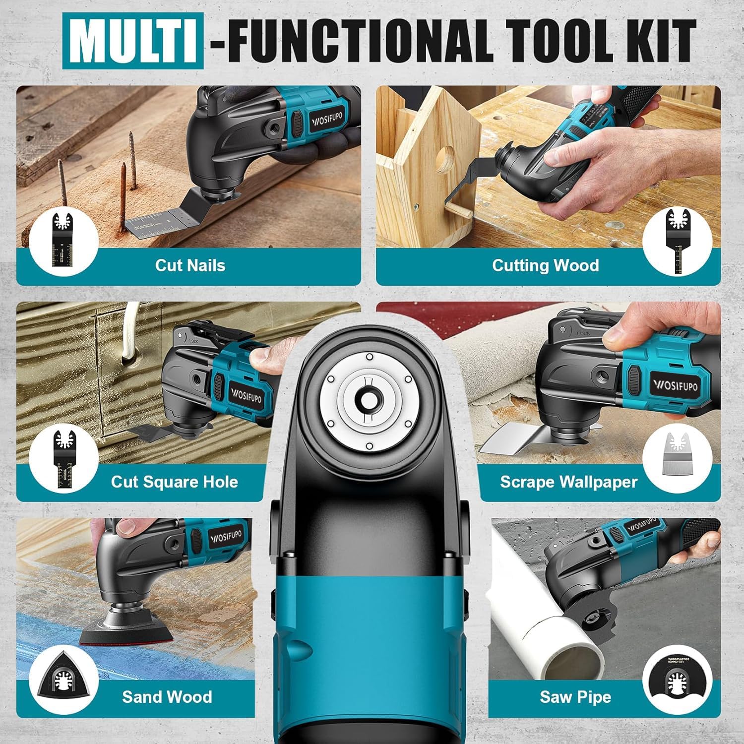 Multifunktionswerkzeug akku für Makita 18V Akku (Ohne Akku), Oszillationswerkzeug Akku mit 30 Zubehö - Image 7