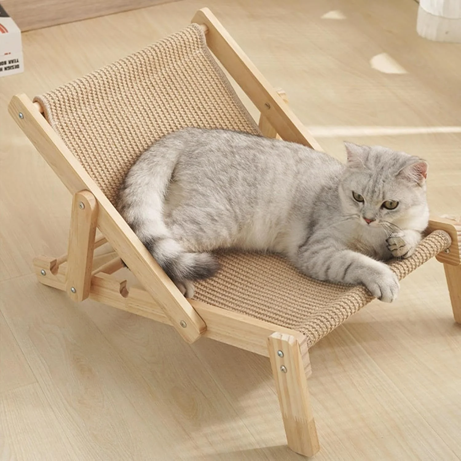 Murman Katzen Sisal Stuhl | Katzenliege Aus Sisal | Abnehmbares Katzenstuhl Katzenbett Aus Massivhol - Image 3