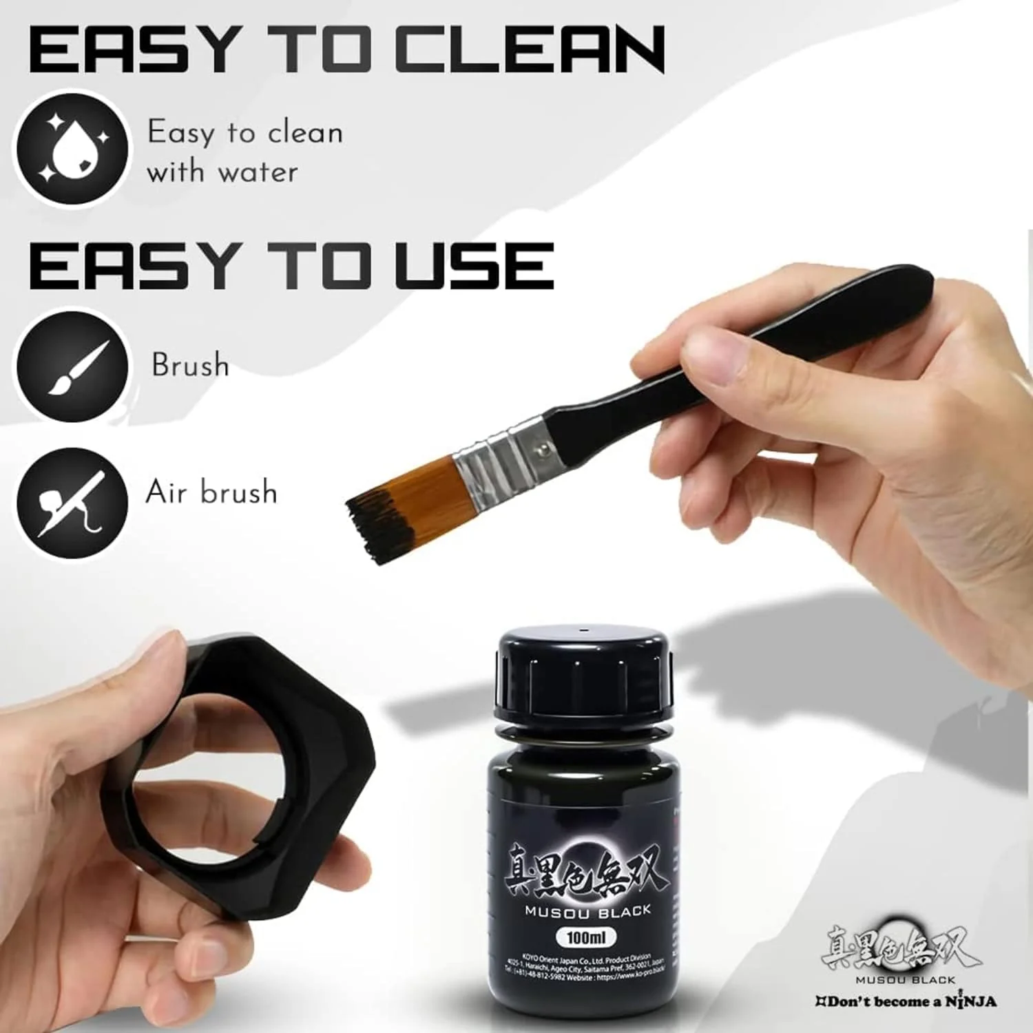 Musou Black Acrylfarbe, das schwärzeste Schwarz der Welt, enthält 1 x 100 ml, Lichtabsorption von 99 - Image 4