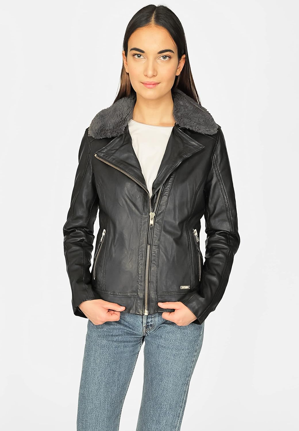 MUSTANG Damen Lederjacke 3102136 L Schwarz, L Schwarz - Image 5