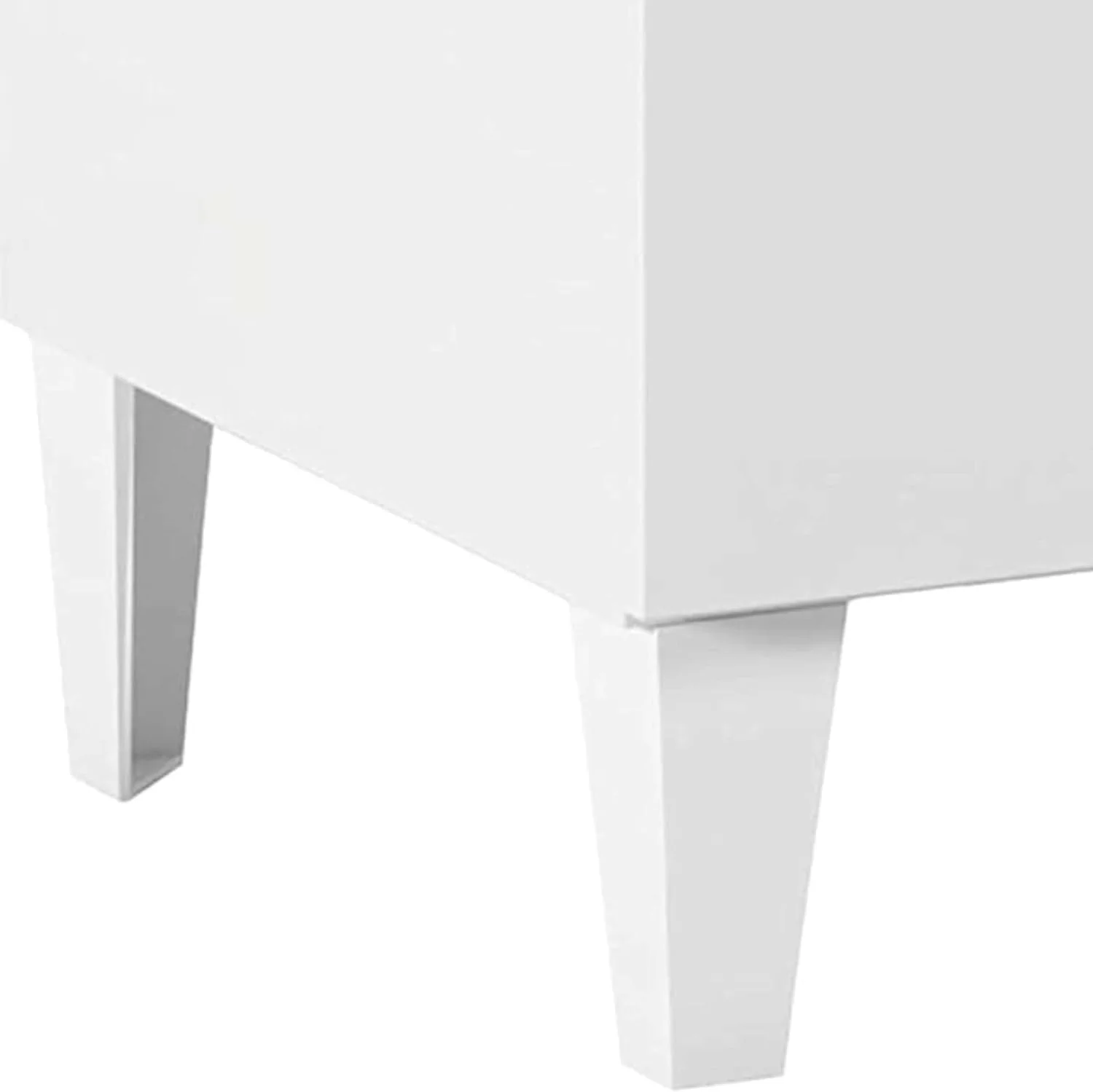 Nachttisch mit zwei Schubladen, glänzend weiss, 50 x 49 x 34 cm., Weiss - Image 6