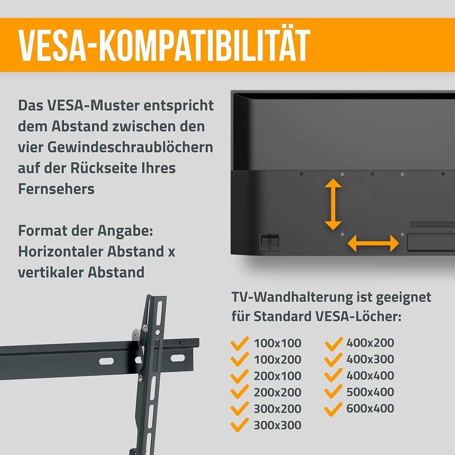 Nanook Flache und Neigbare TV-Wandhalterung für 40–80 Zoll Fernseher – Neigbar für TVs bis 65 Zoll, - Image 7