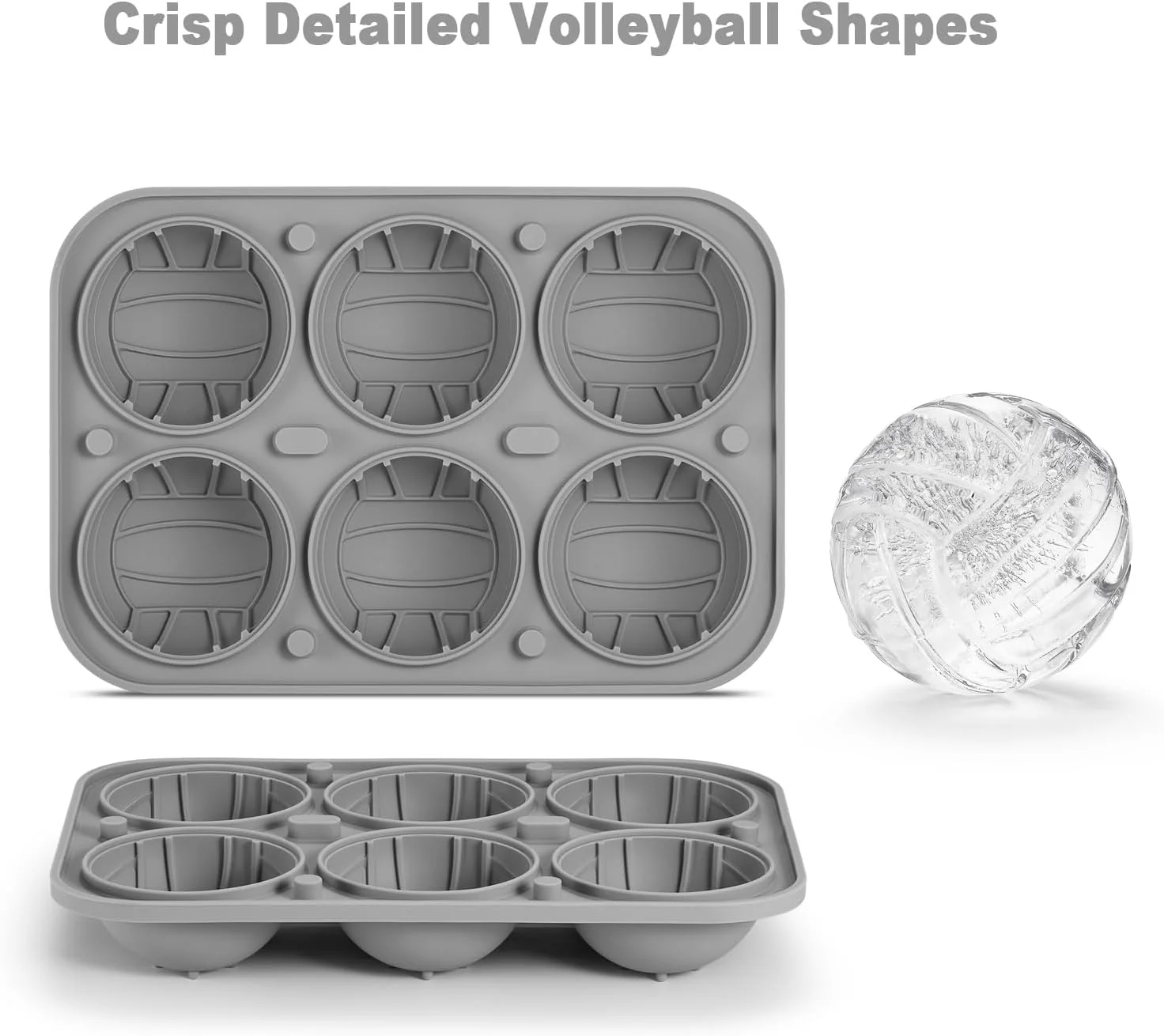 Nax Caki 3D-Volleyball-Eiswürfelform, grosse Volleyball-Silikonform, lustige Formen, Whiskey-Eisform - Image 3